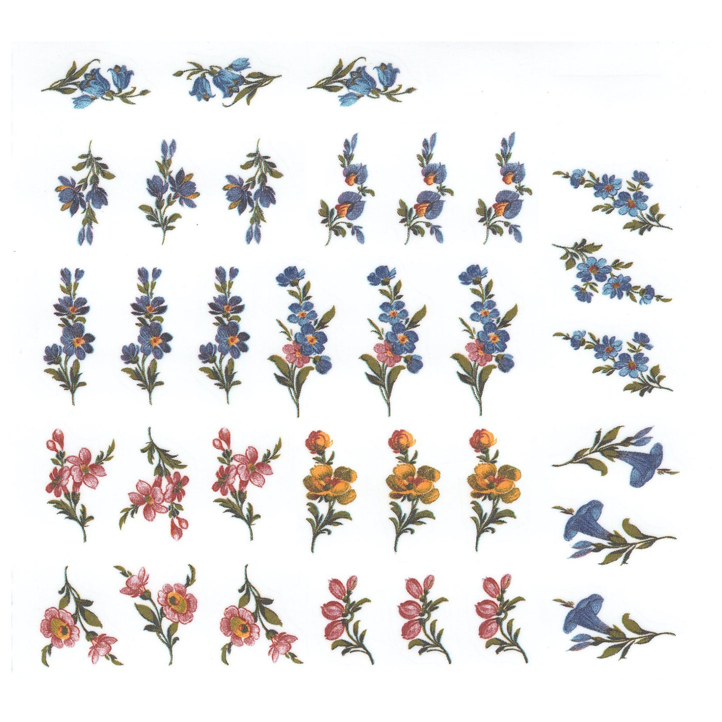 Classic Vibrant Retro Flower Bouquet Overglaze Waterslide Ceramic Decals