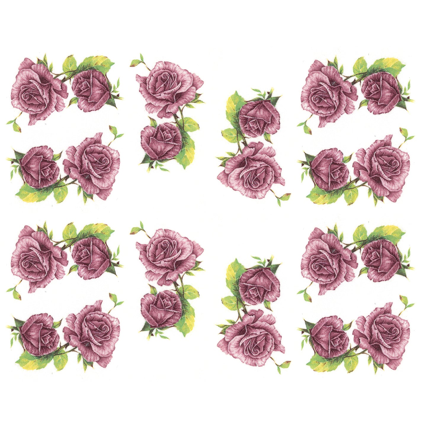 Pink Rose Flowers HJ Waterslide Ceramic Decals