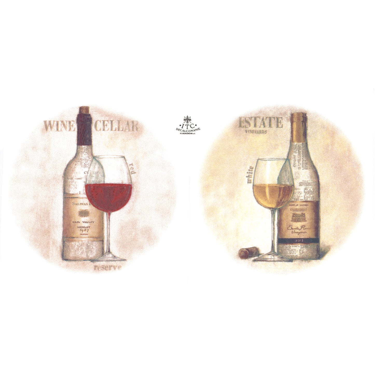 Wine Cellar Estate Vineyards Overglaze Ceramic Decals