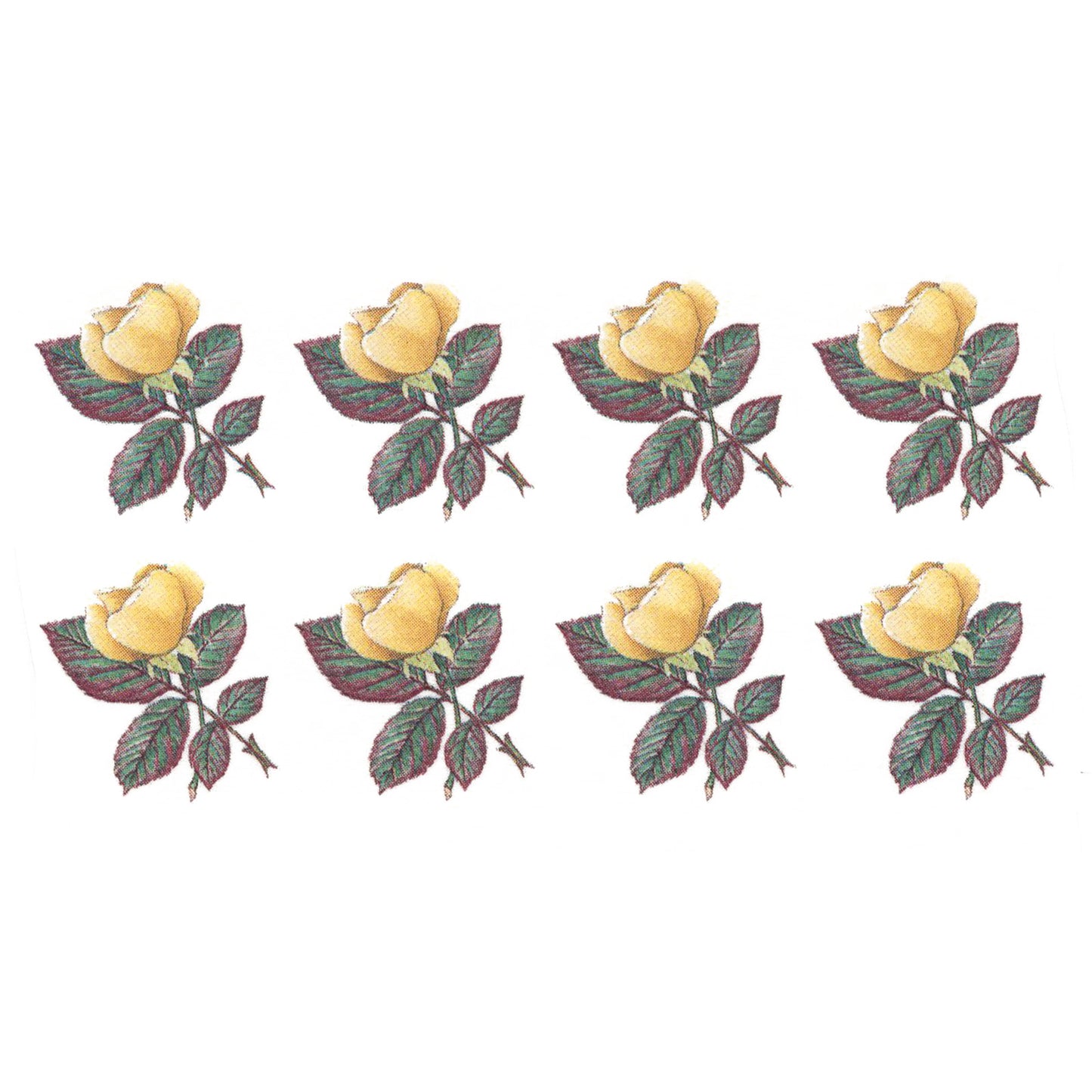 Yellow Roses 1 Inch Overglaze Waterslide Ceramic Decals
