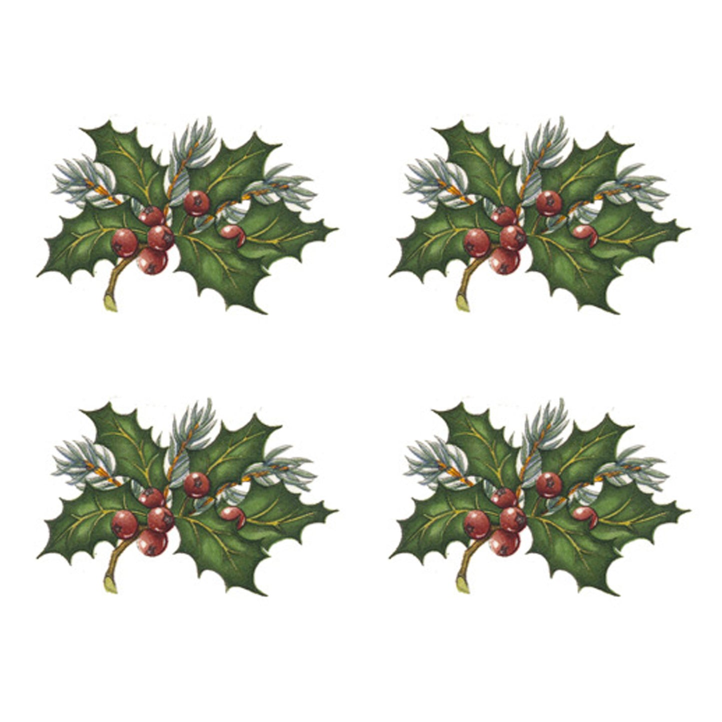 Christmas Holly Style B Overglaze Ceramic Decals