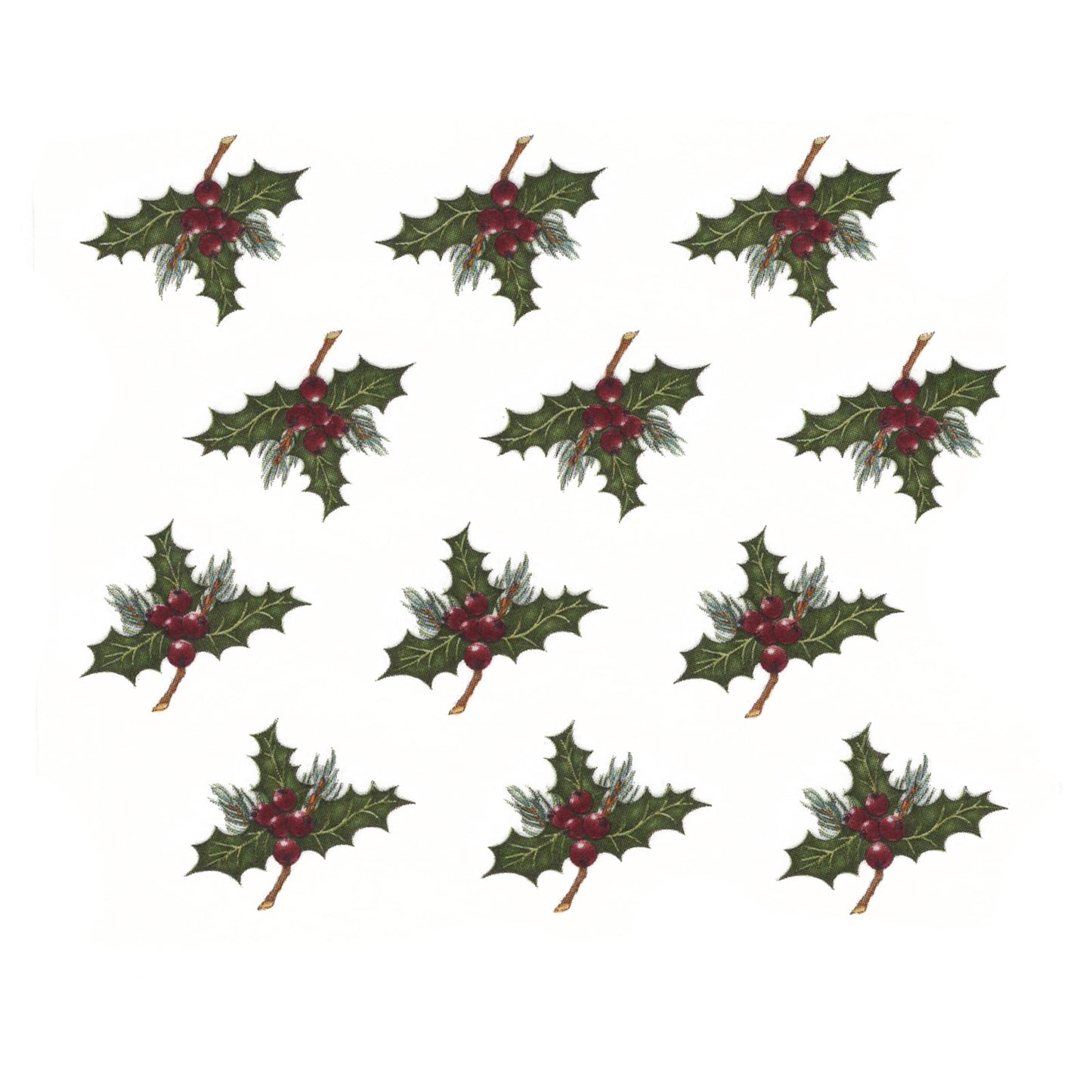 Christmas Holly Singles Overglaze Ceramic Decals