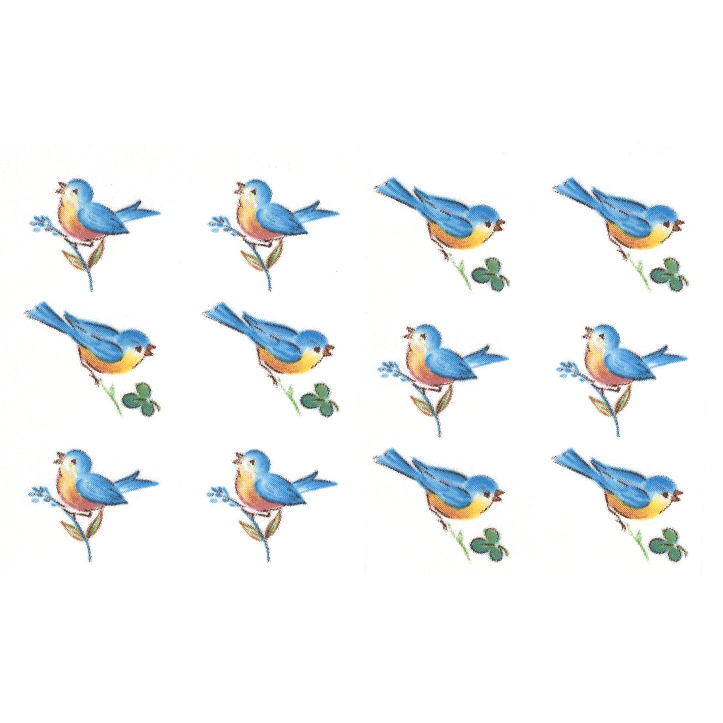Little Bluebird Blue Bird Overglaze Waterslide Ceramic Decals