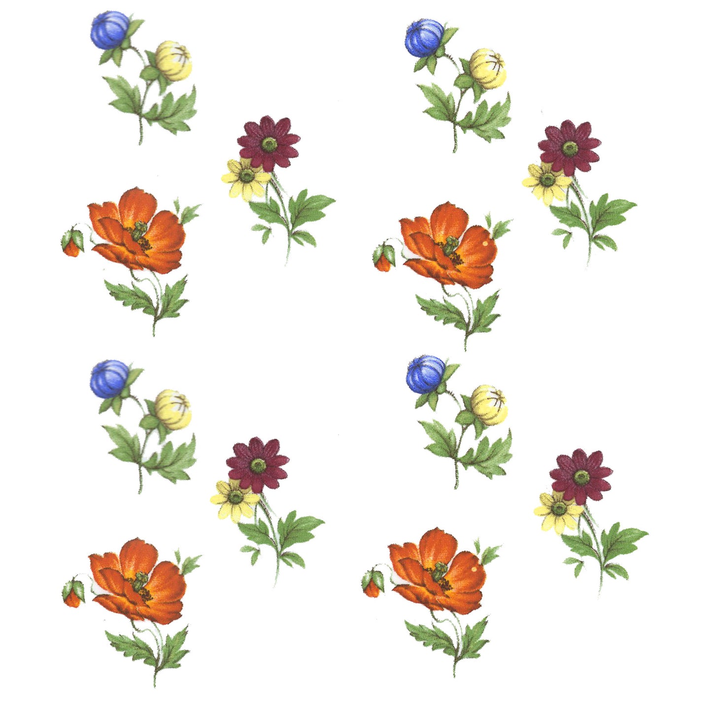 Flowers Wildflowers Bouquets Small Overglaze Ceramic Decals