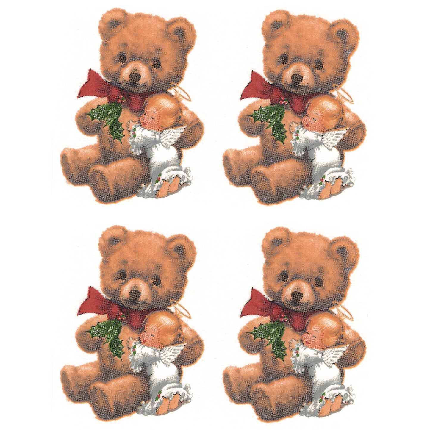 Christmas Teddy Angel Overglaze Ceramic Decals