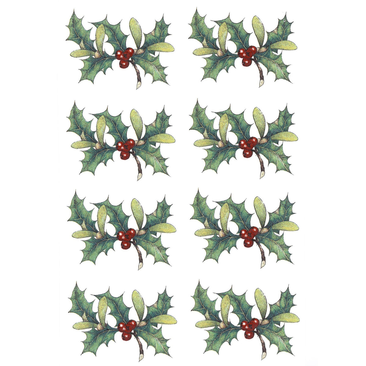 Christmas Holly Overglaze Ceramic Decals