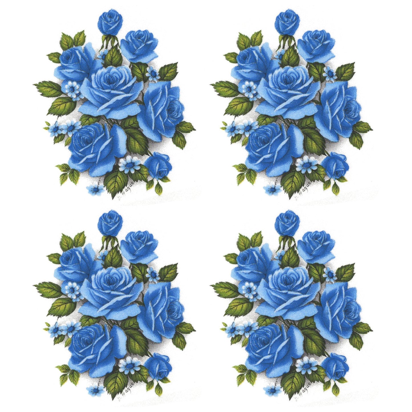 Rose Blue Flower Style N Overglaze Waterslide Ceramic Decals