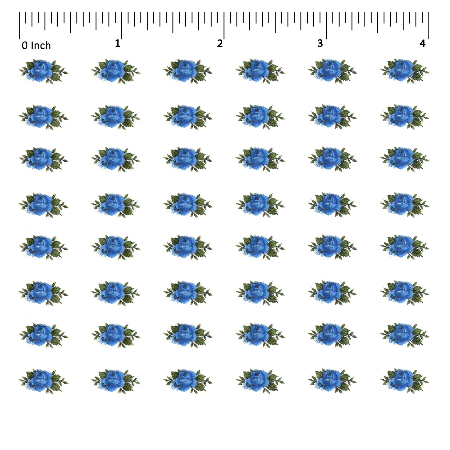 Rose Blue Flower Tiny Bud 50 pcs 0.75 Inch Overglaze Waterslide Ceramic Decals