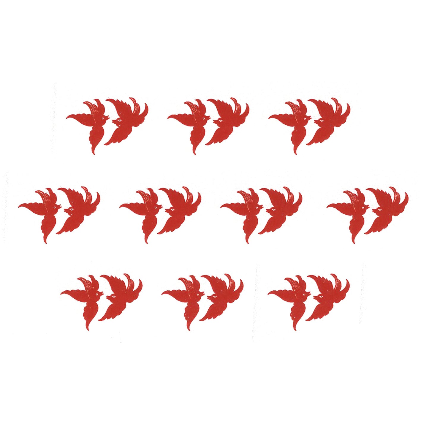 Black Red Willow Oriental Scene Overglaze Waterslide Ceramic Decals