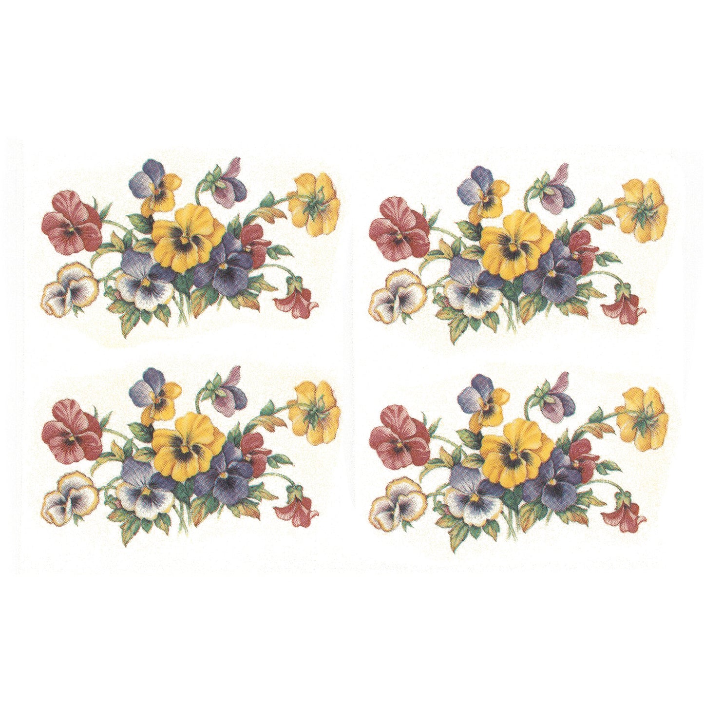Pink Yellow Purple Pansy Flower Waterslide Ceramic Decals