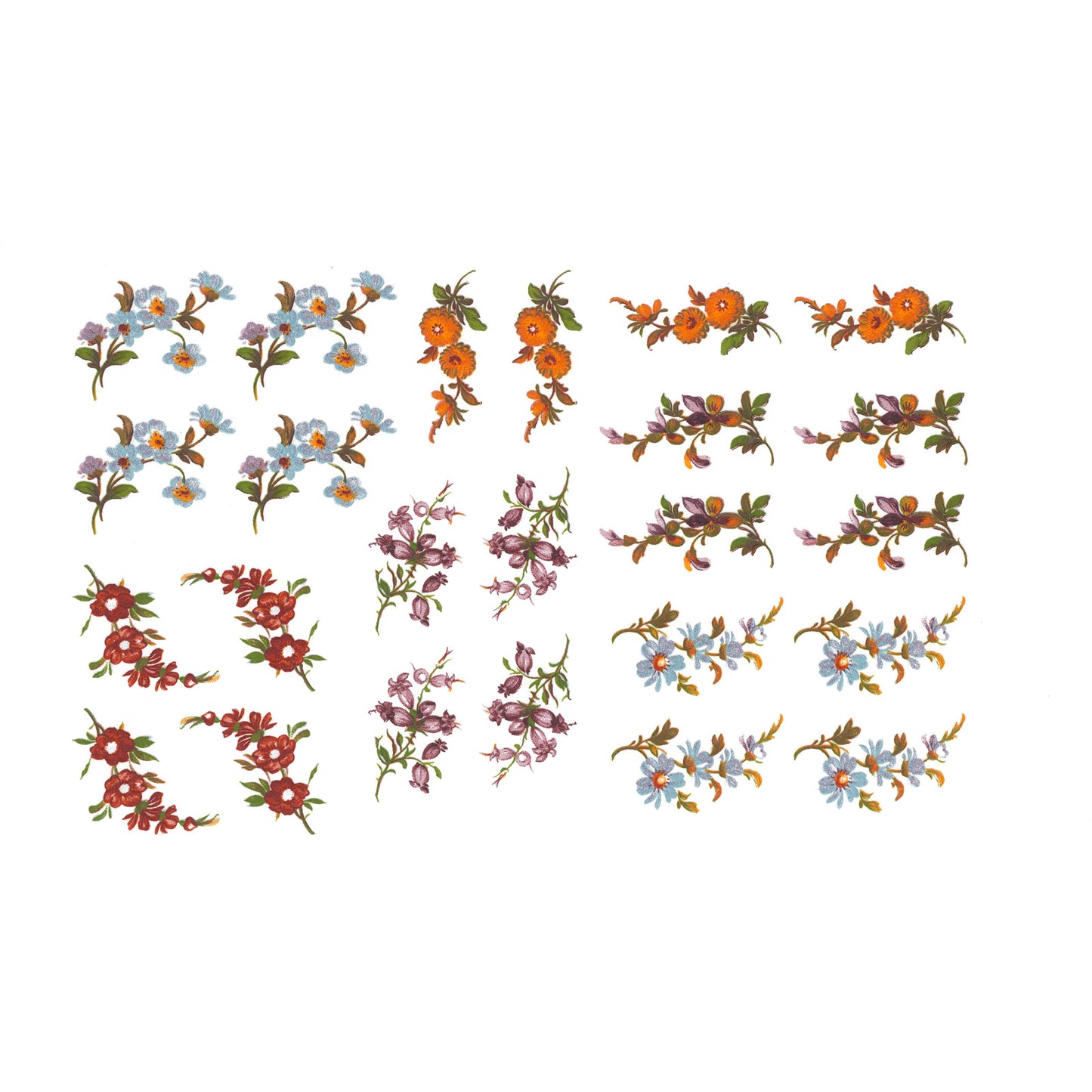 Vibrant Wildflowers Buds F Overglaze Ceramic Decals