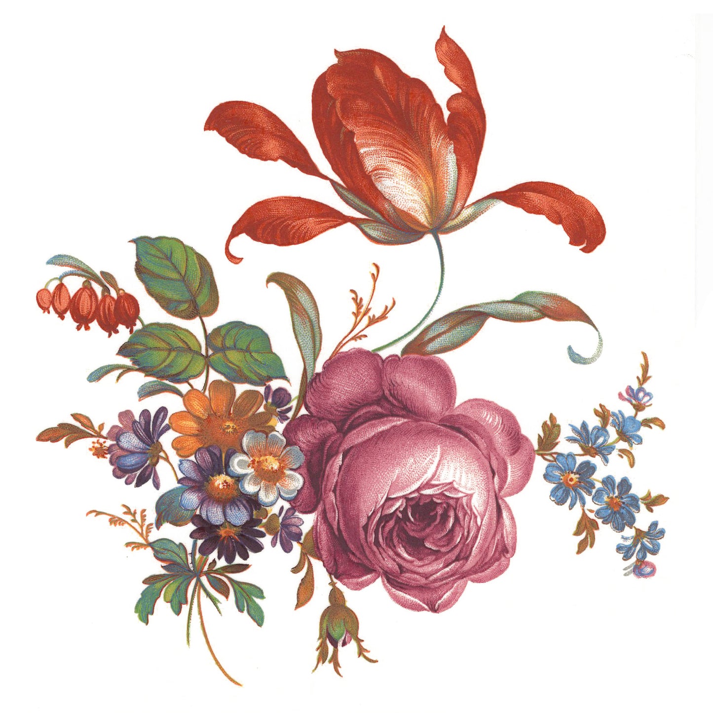 Vibrant Wildflowers Bouquet Style B Overglaze Ceramic Decals