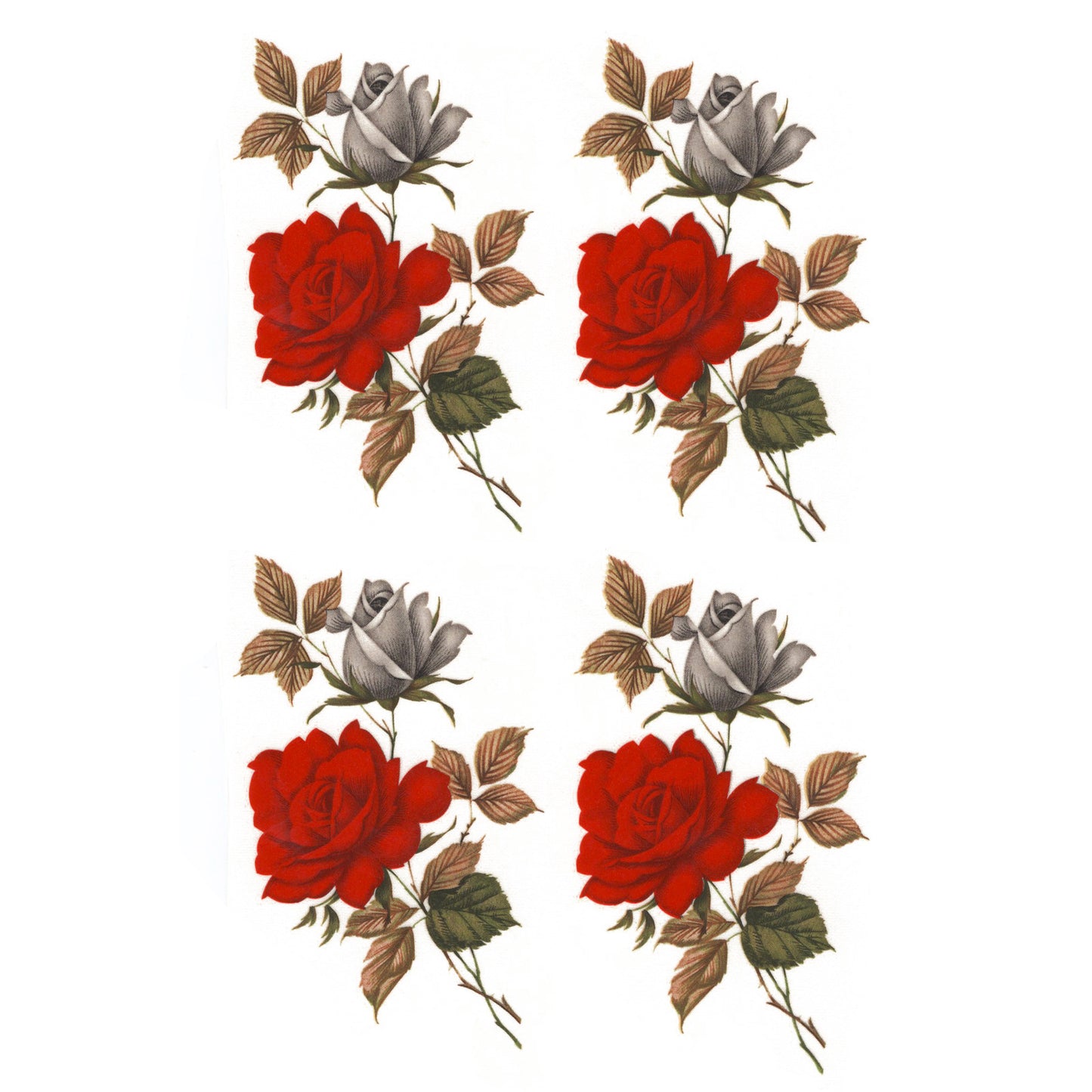 Red Roses Overglaze Ceramic Decals