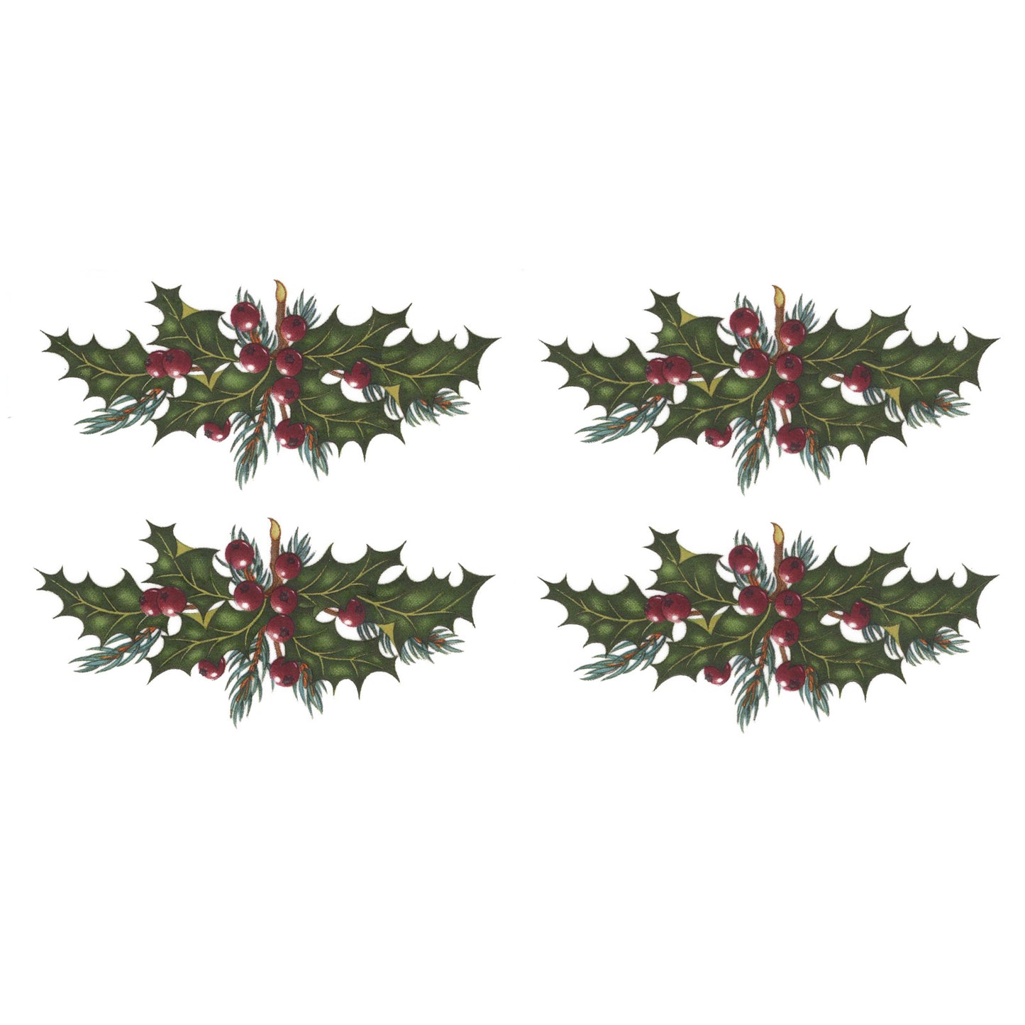 Christmas Holly Overglaze Ceramic Decals
