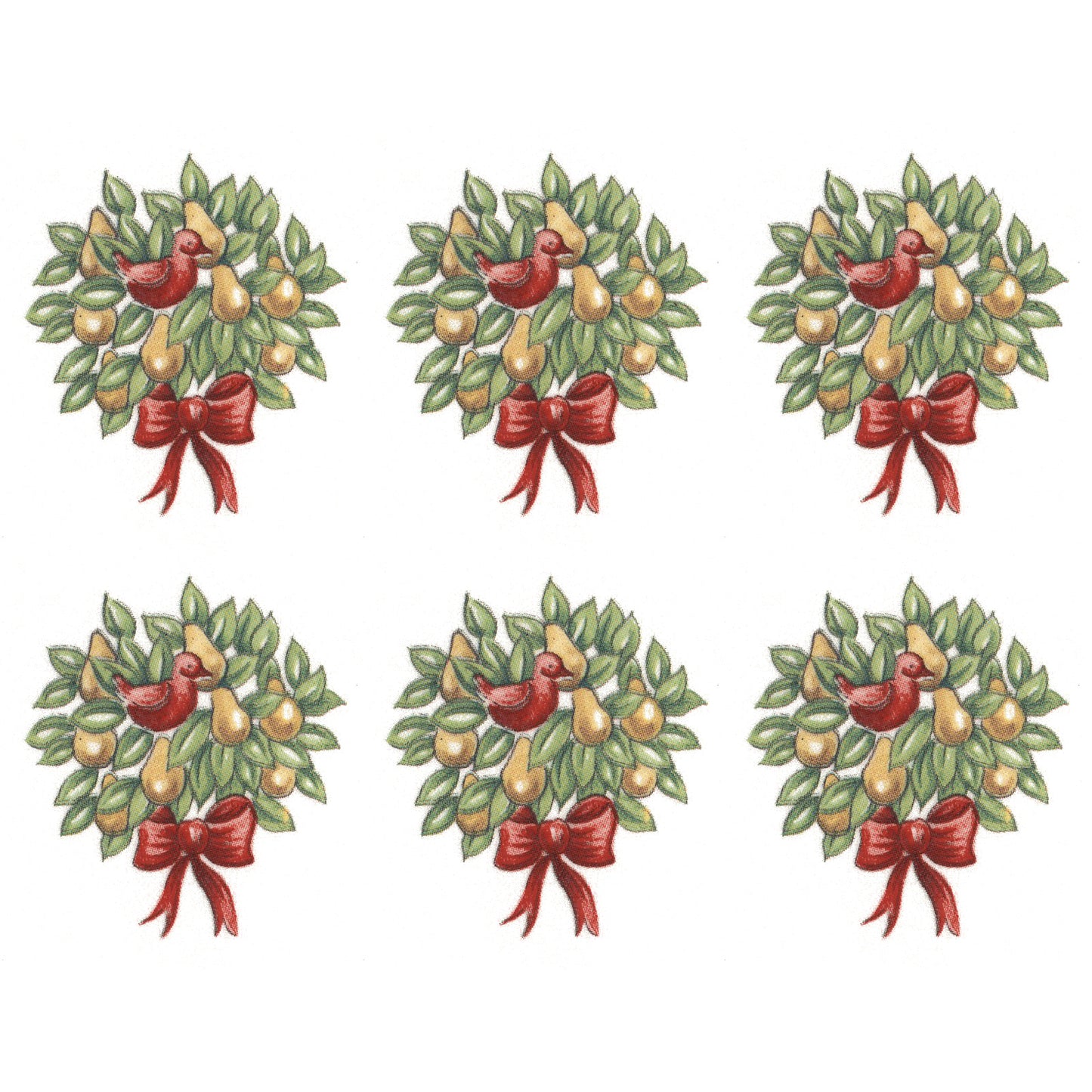 Christmas Partridge in a Pear Tree Overglaze Waterslide Ceramic Decals