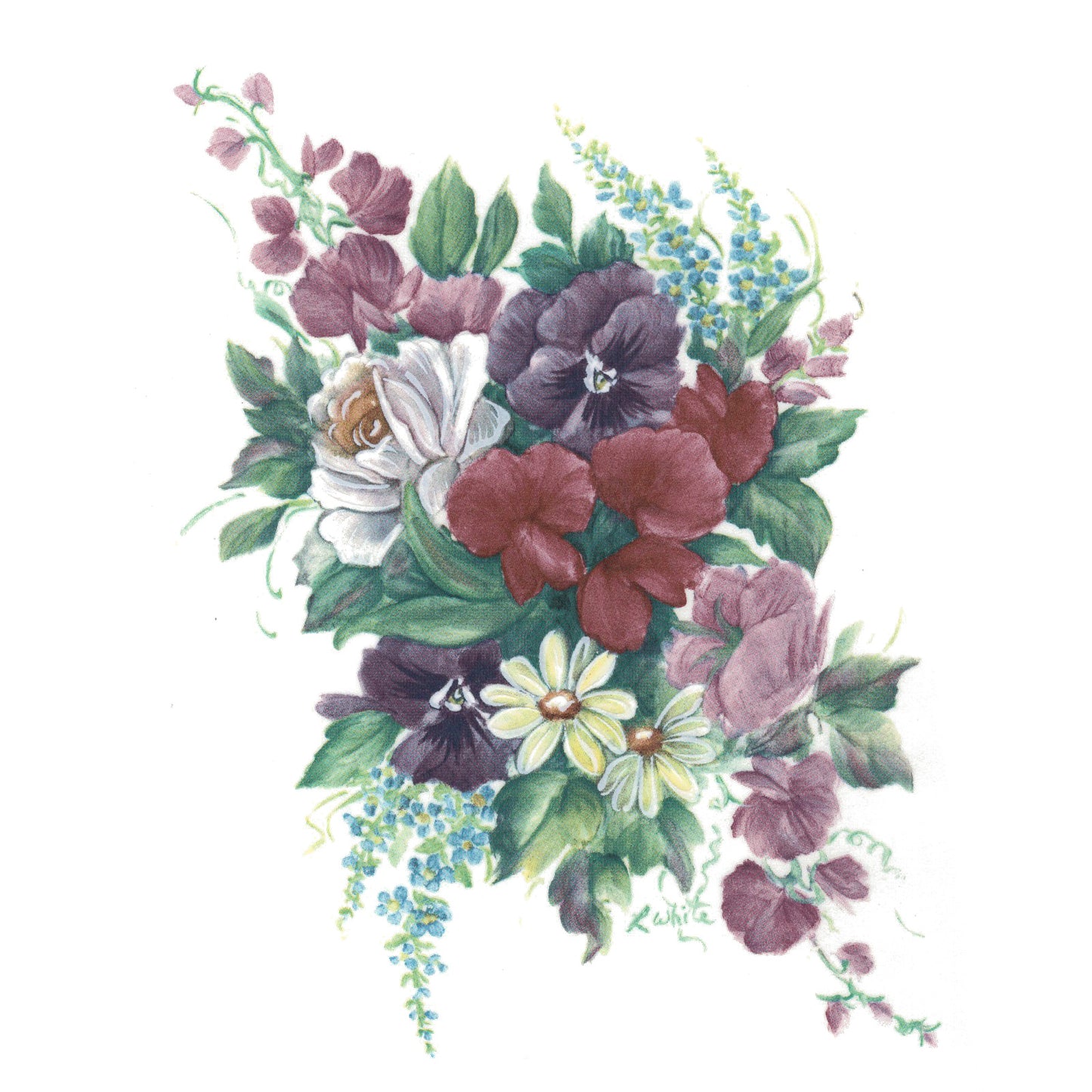 Flower Bouquet by Lois Overglaze Ceramic Decals