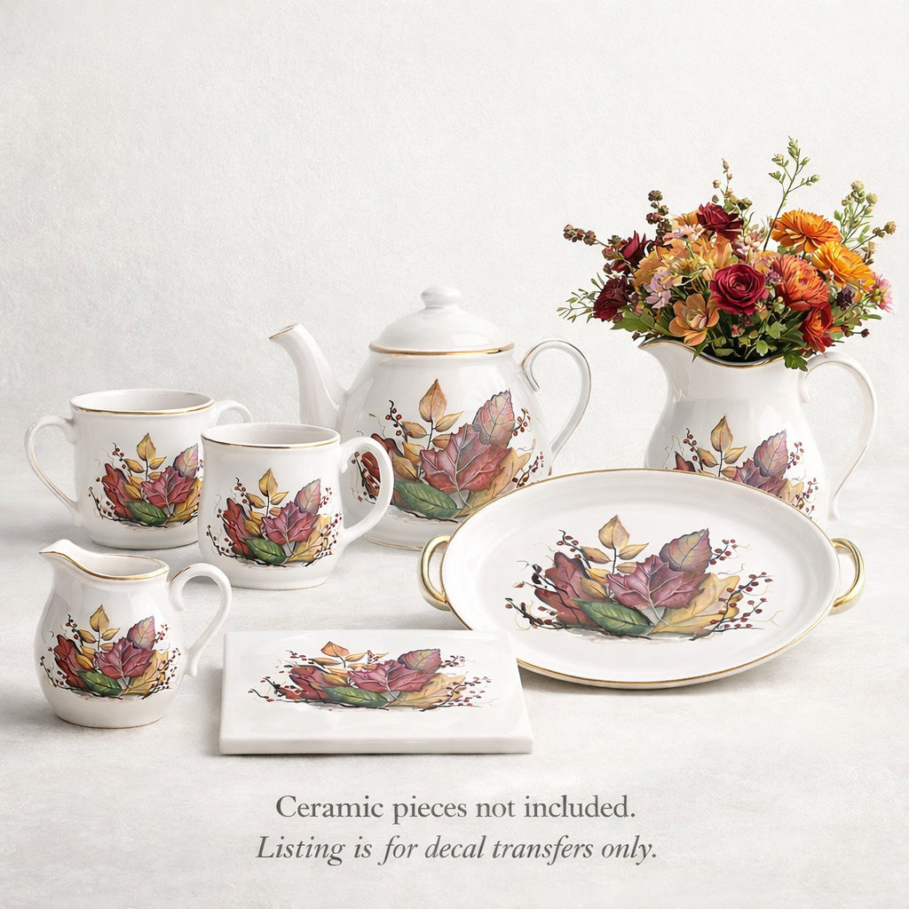 Fall Leaves Overglaze Ceramic Decals