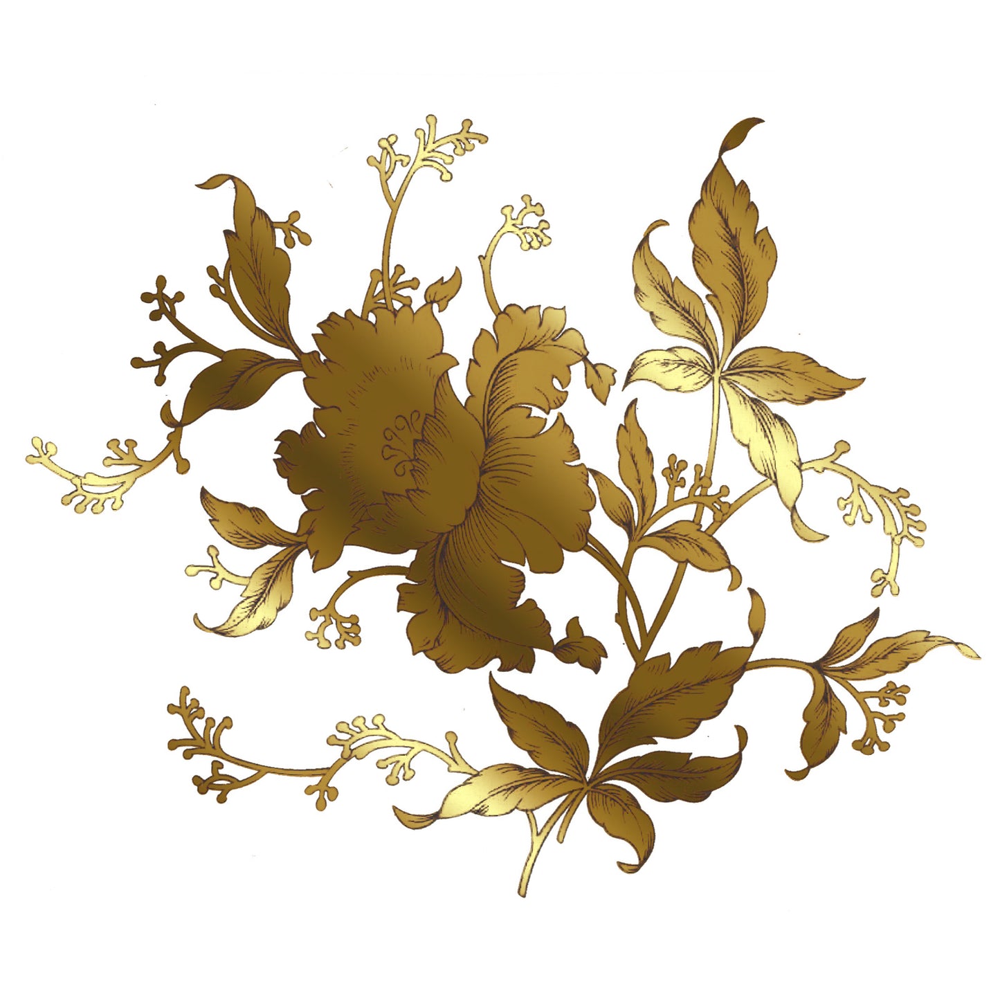 Flowers Gold Style C Overglaze Ceramic Decals