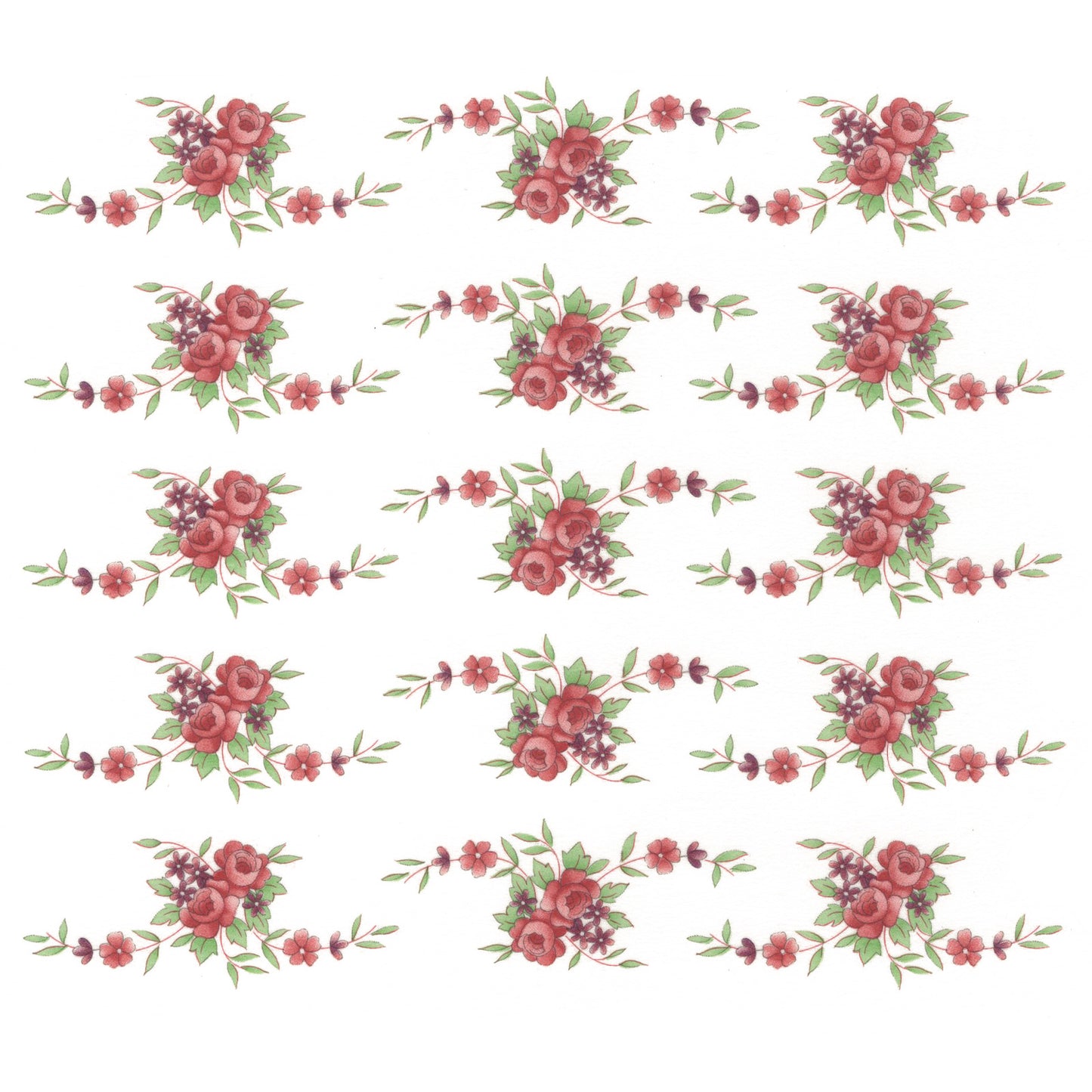 Flowers Pink Floral Border Overglaze Ceramic Decals