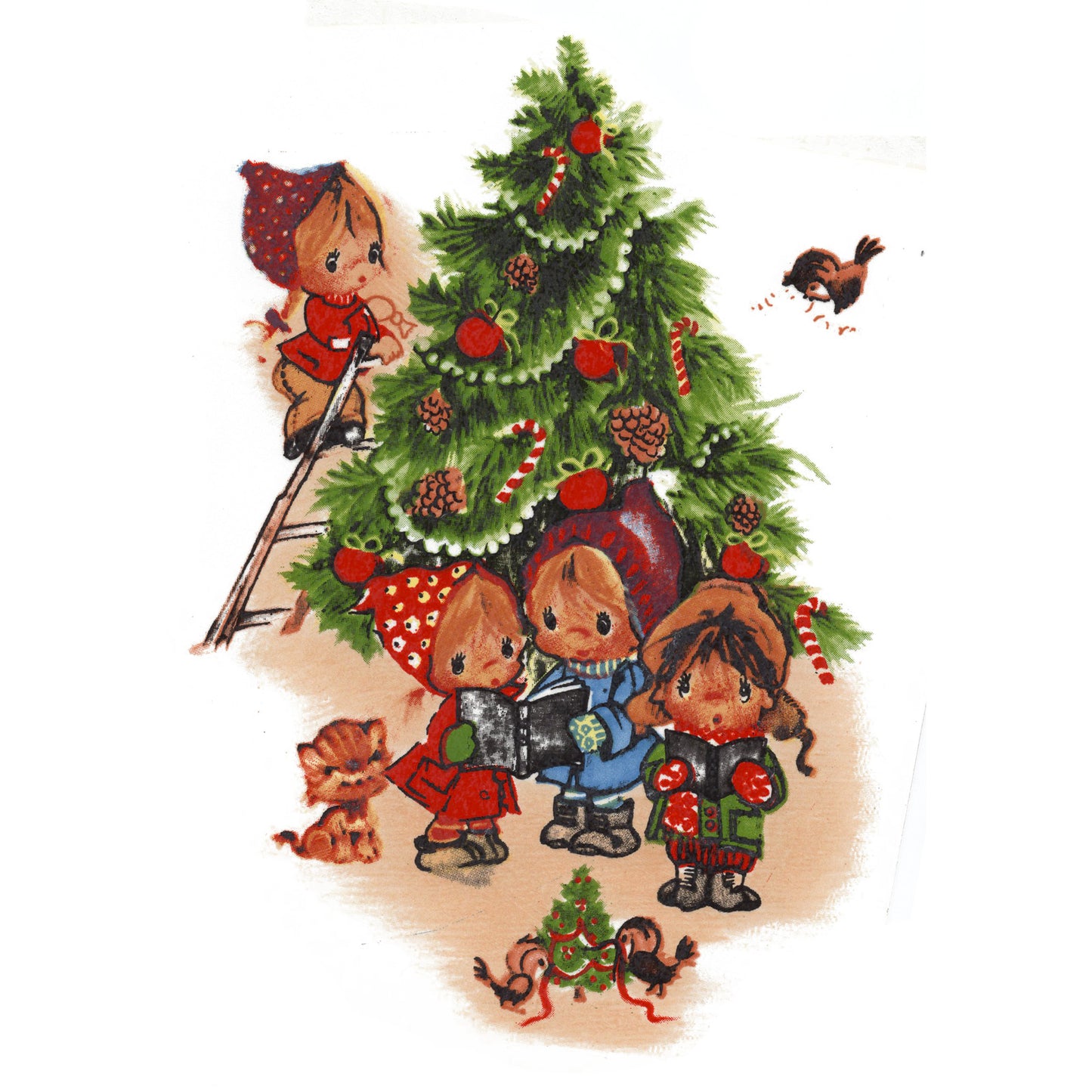 Christmas Tree Decorating Overglaze Ceramic Decals