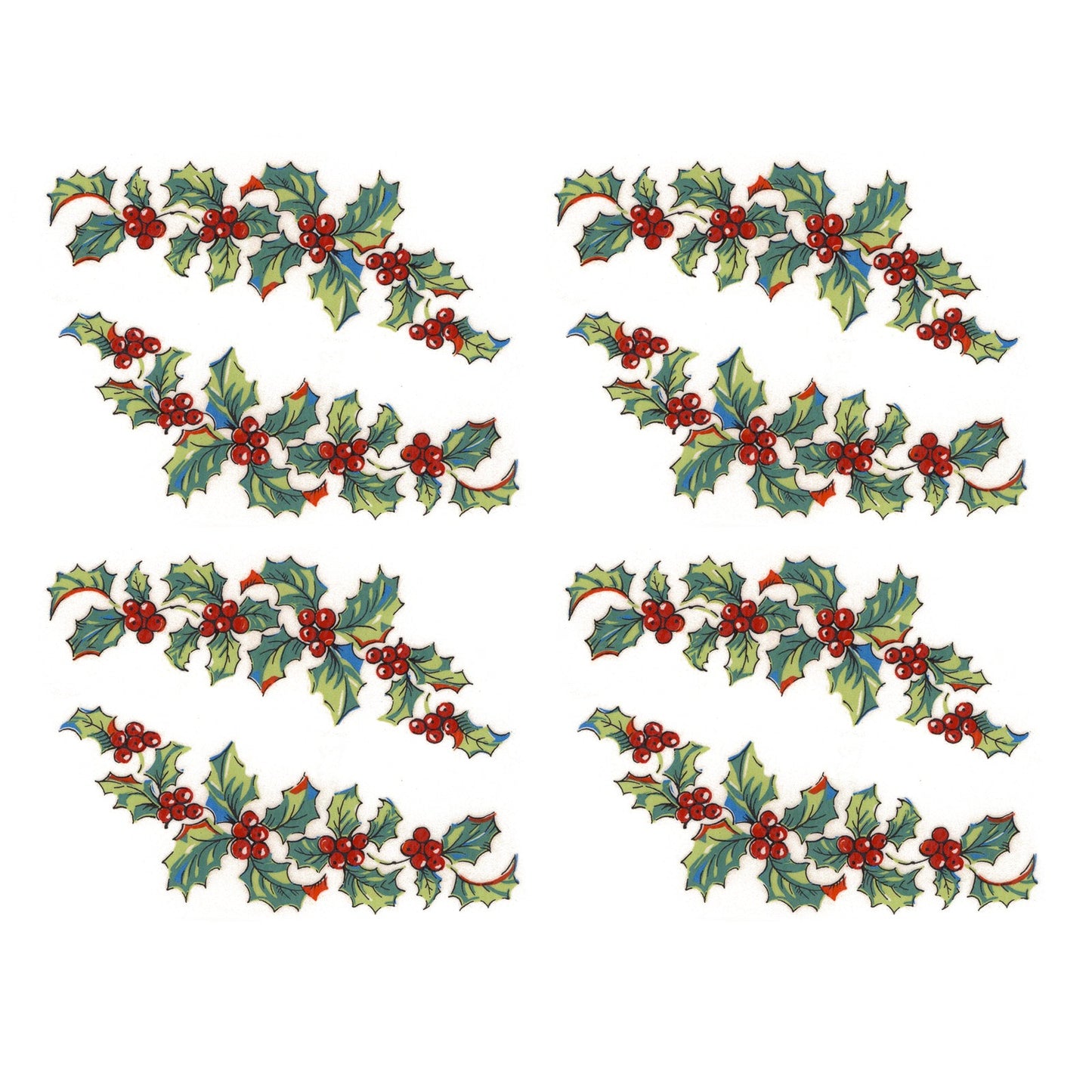 Christmas Holly Berries Overglaze Ceramic Decals