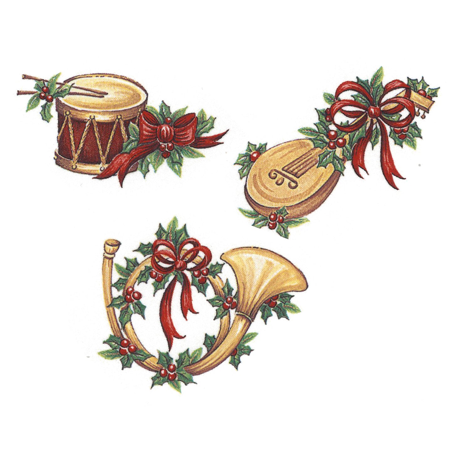 Christmas Instruments Overglaze Waterslide Ceramic Decals