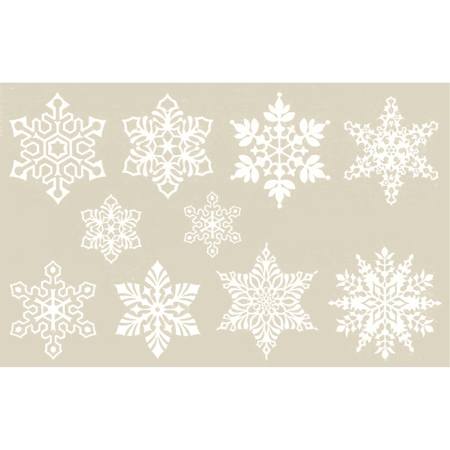 Snowflakes White Overglaze Ceramic Decals