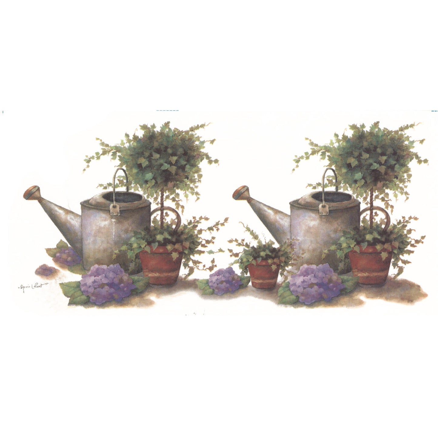 Topiary Watering Can Overglaze Ceramic Decals