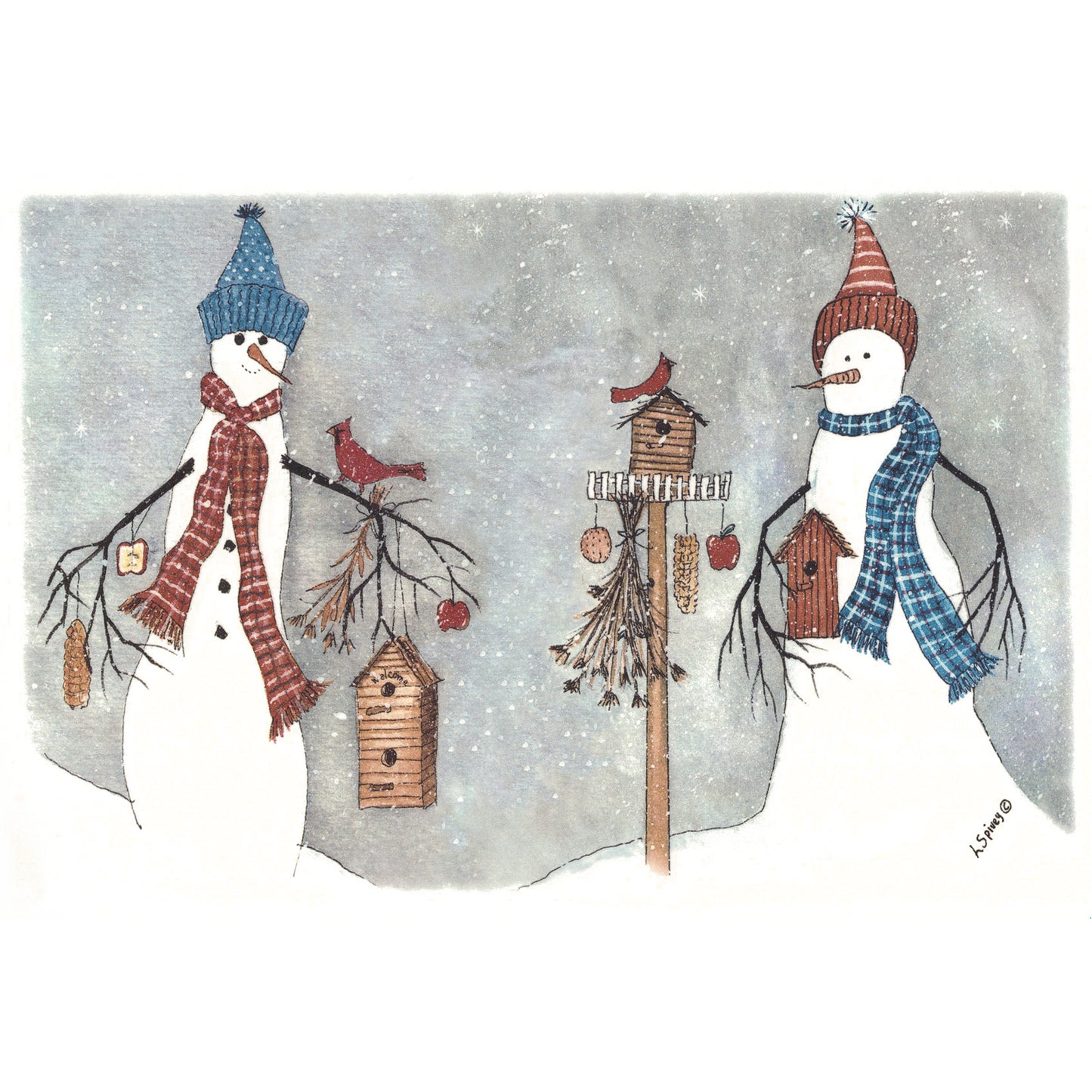 Christmas Snowman Birdhouse Overglaze Ceramic Decals
