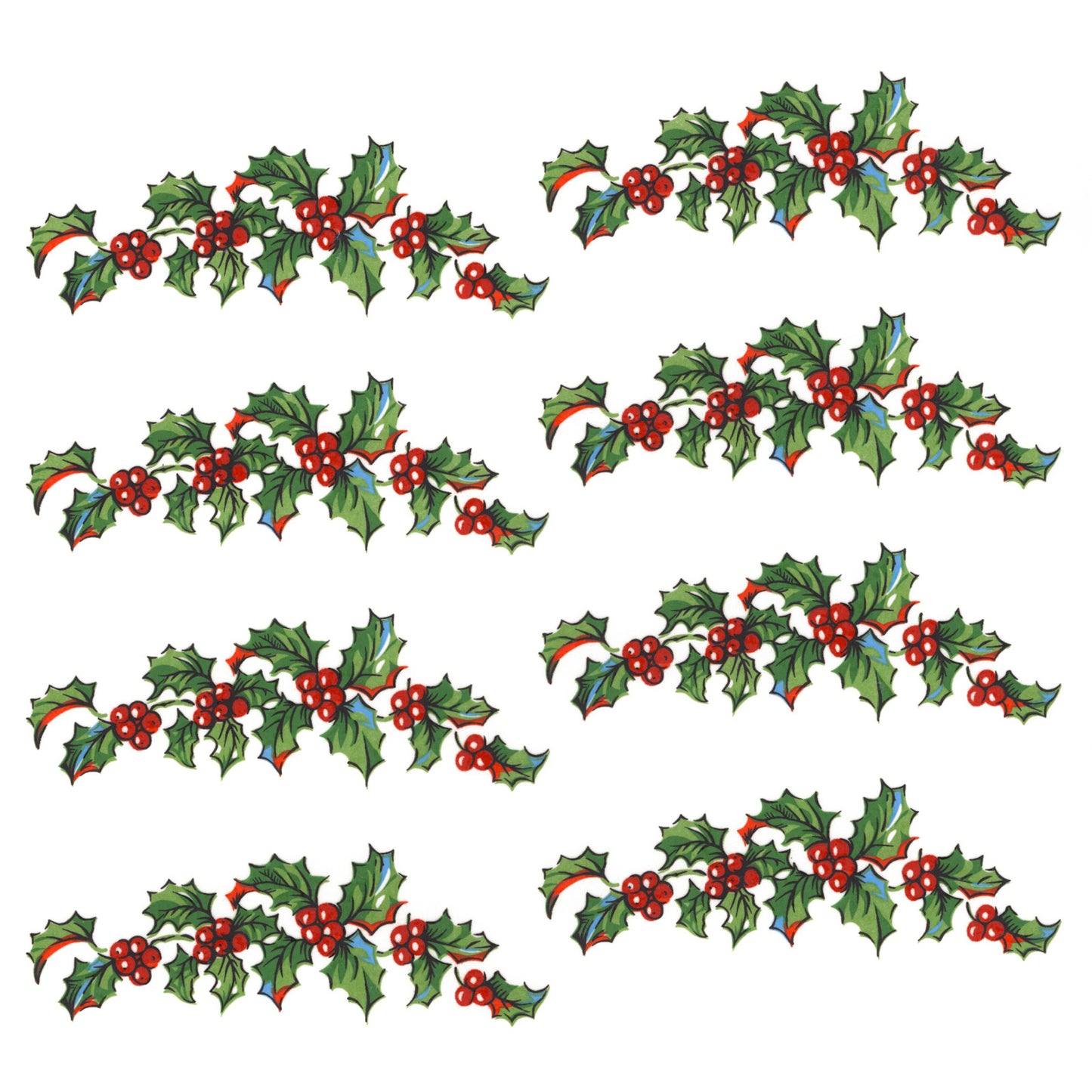 Christmas Holly and Berries Overglaze Ceramic Decals