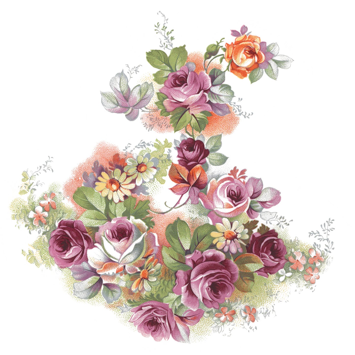 Flowers Rose Camille Overglaze Ceramic Decals