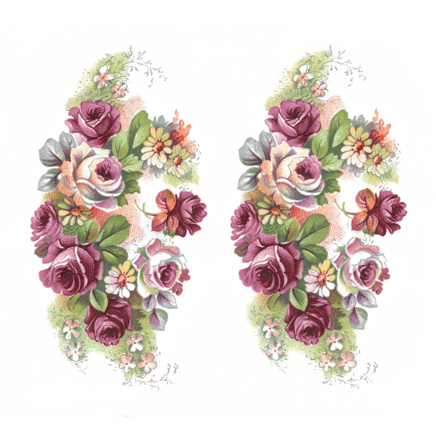 Flowers Rose Camille Overglaze Ceramic Decals