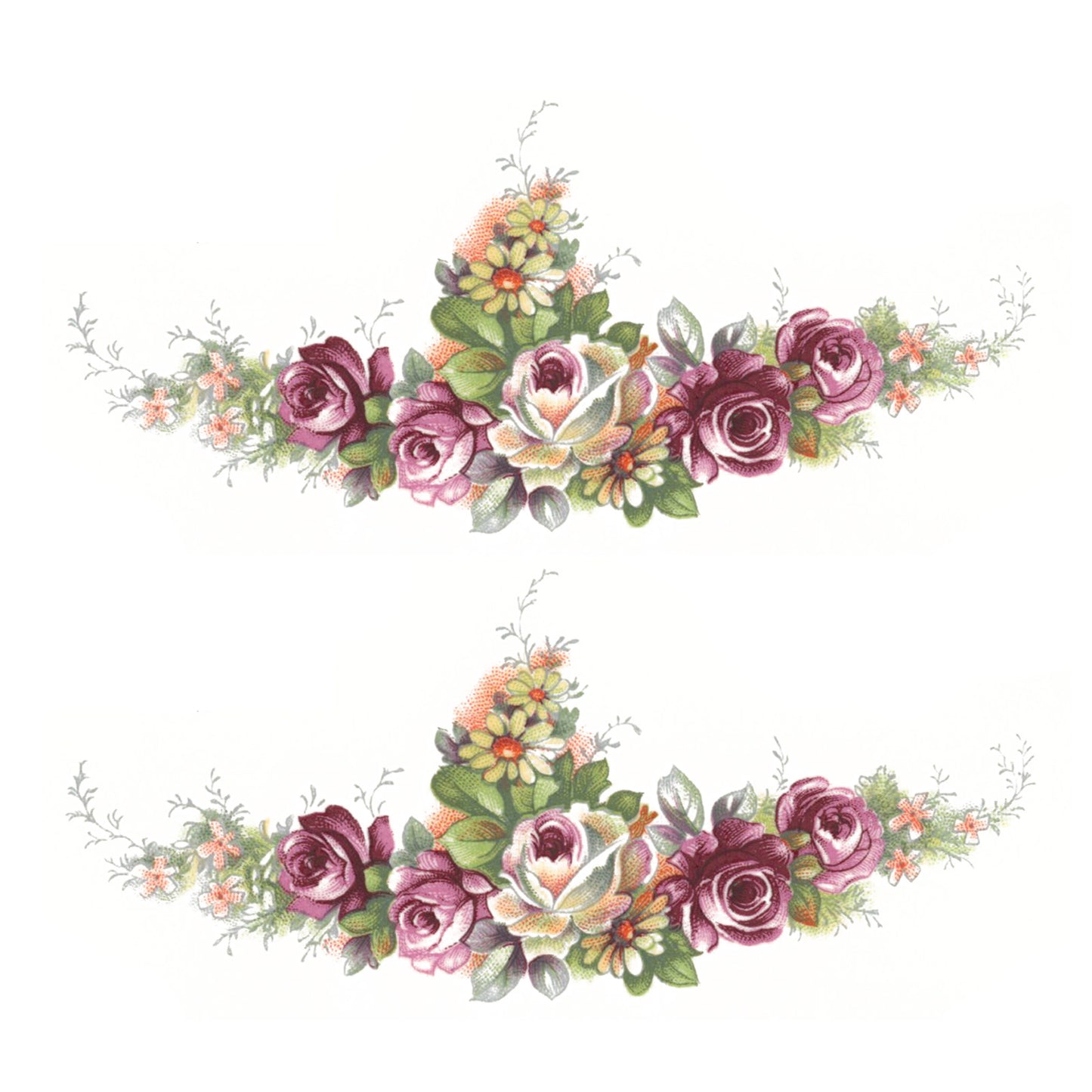 Flowers Rose Camille Overglaze Ceramic Decals