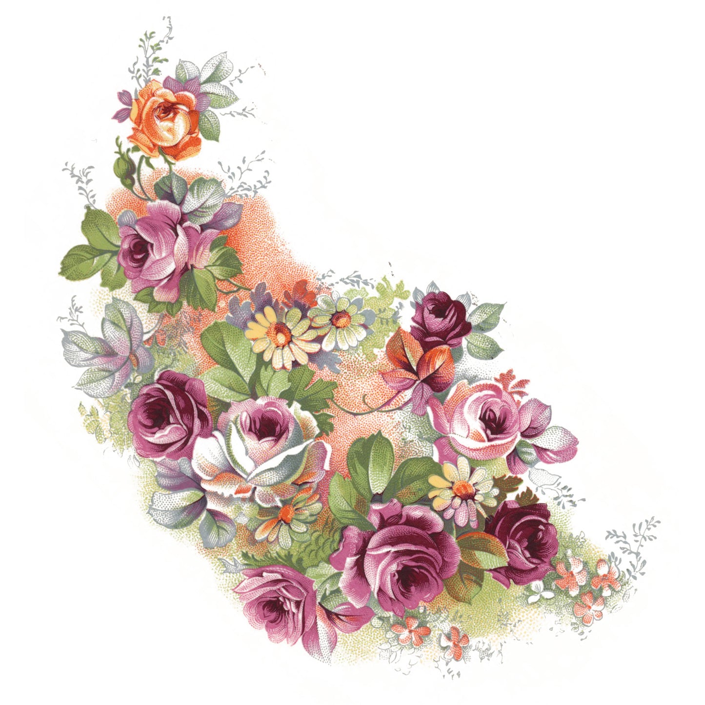 Flowers Rose Camille Overglaze Ceramic Decals