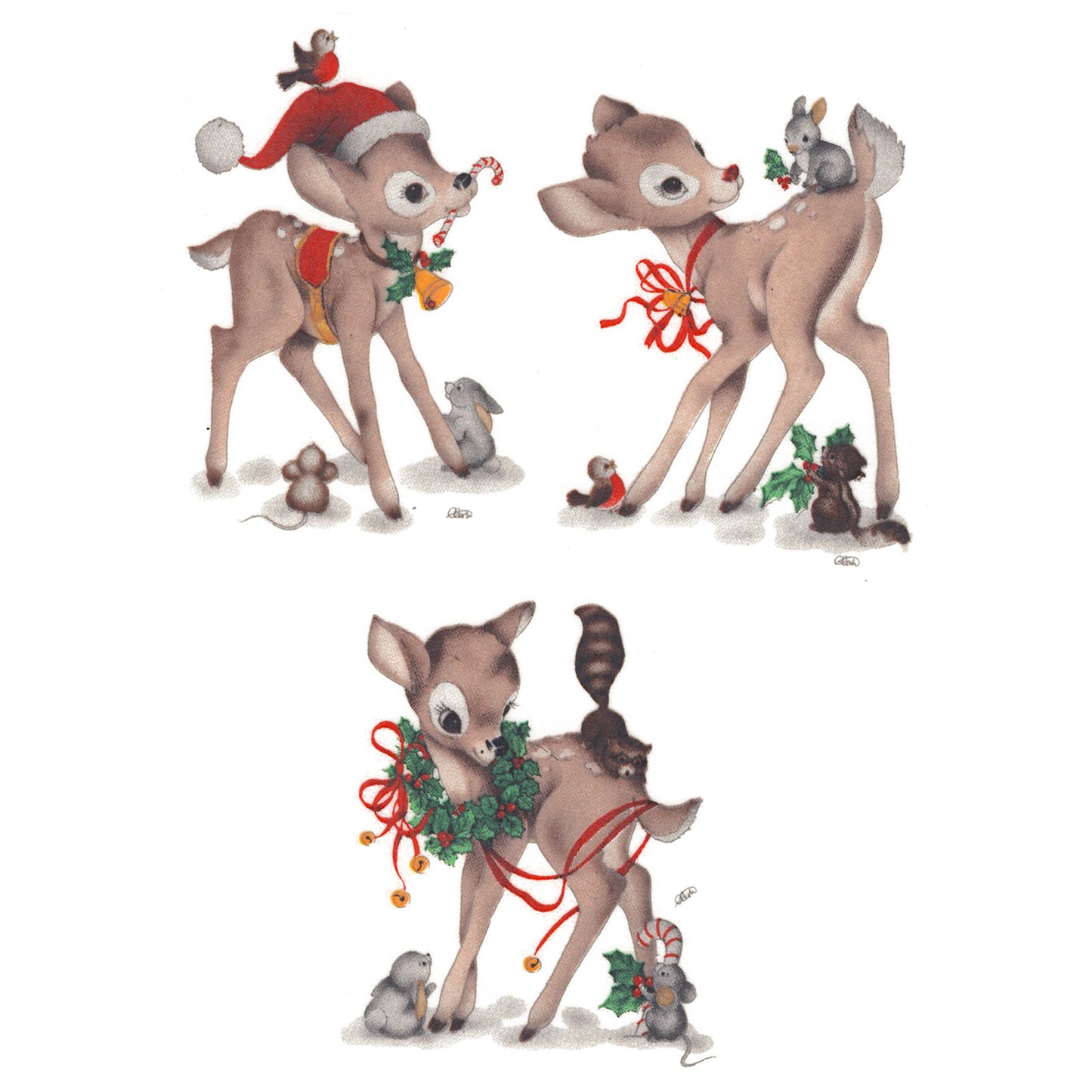 Christmas Woodland Reindeer Overglaze Ceramic Decals