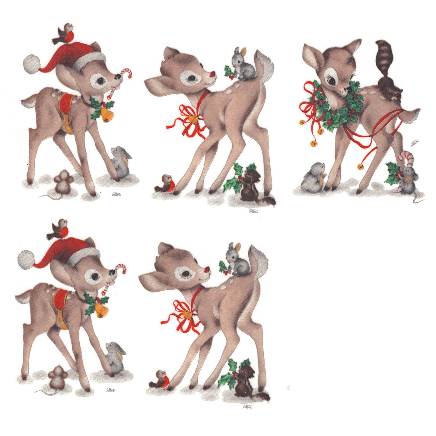 Christmas Woodland Reindeer Overglaze Ceramic Decals