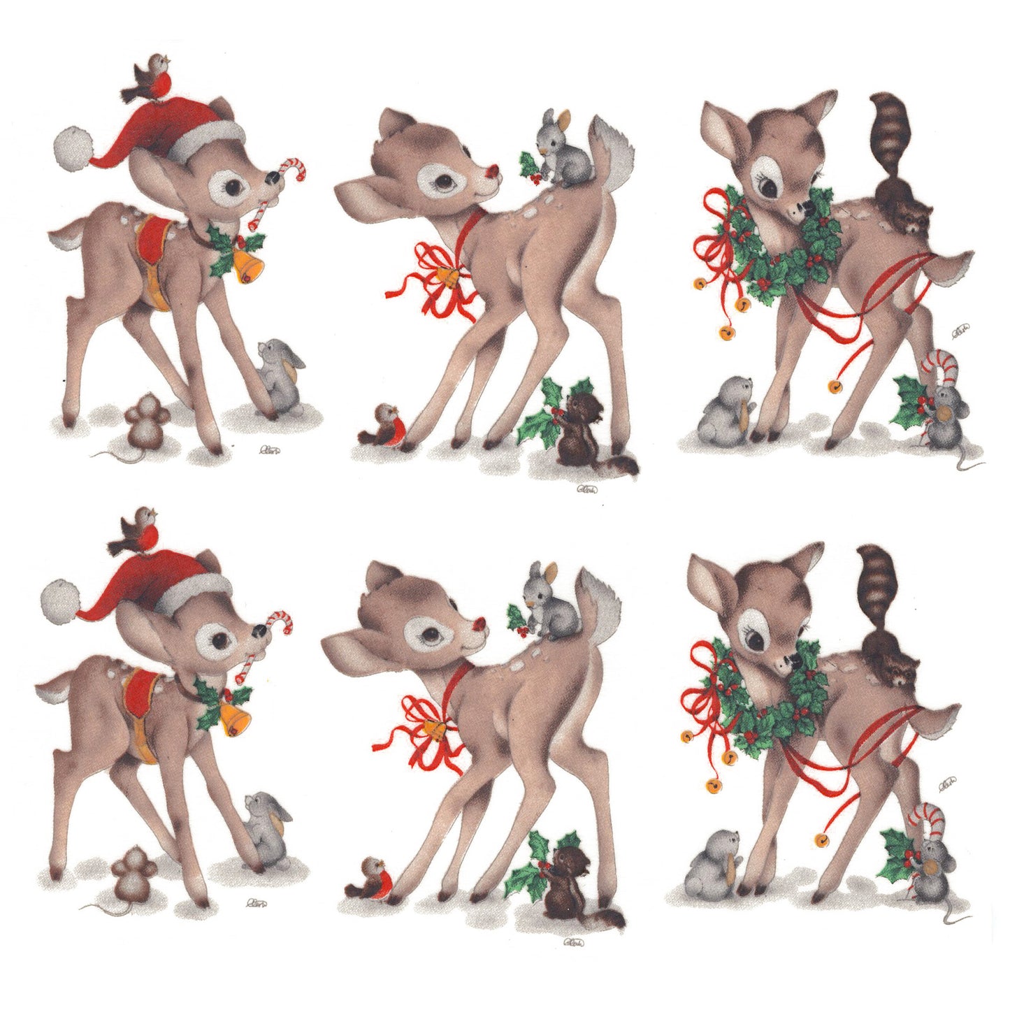 Christmas Woodland Reindeer Overglaze Ceramic Decals