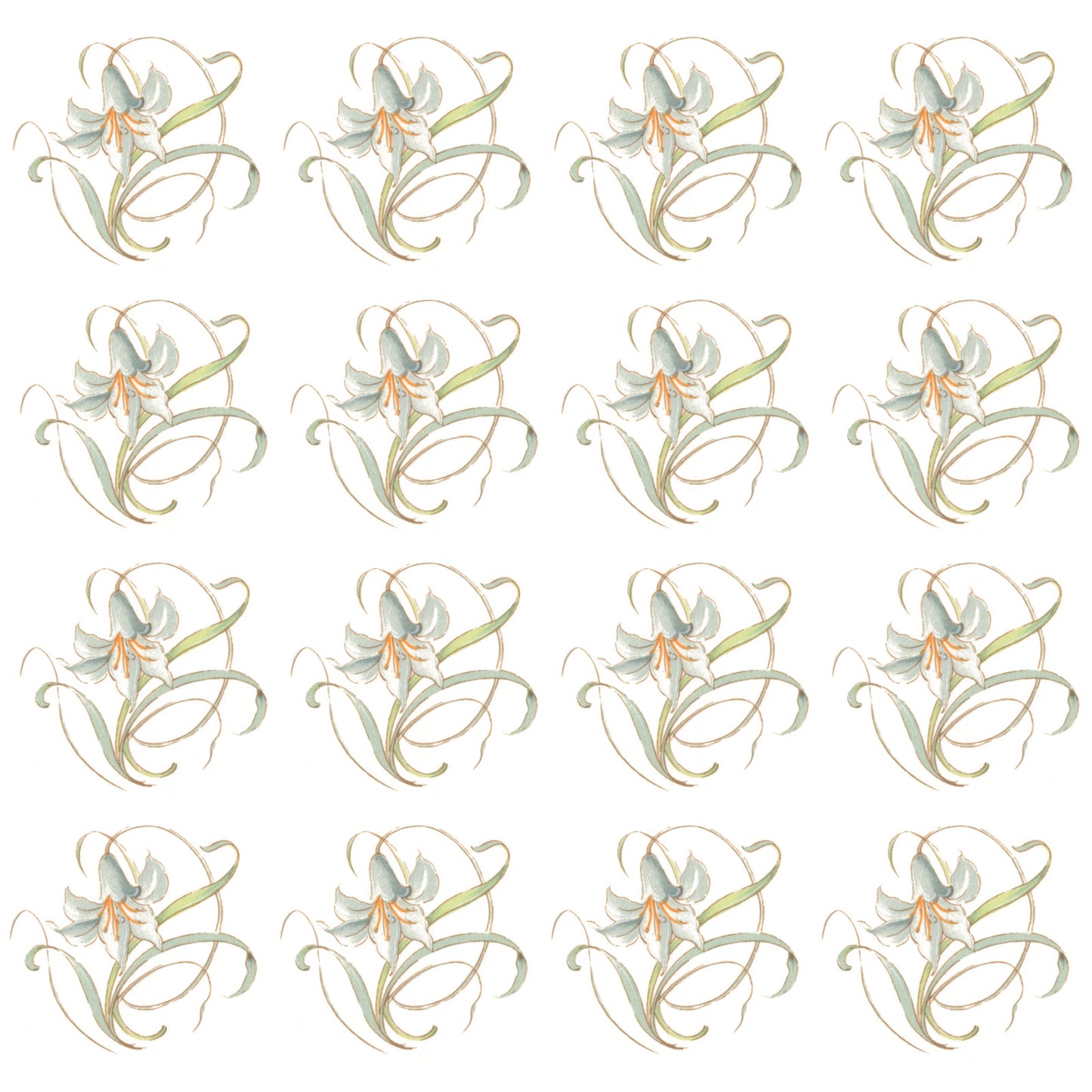 Flowers Blue Day Lily Overglaze Ceramic Decals