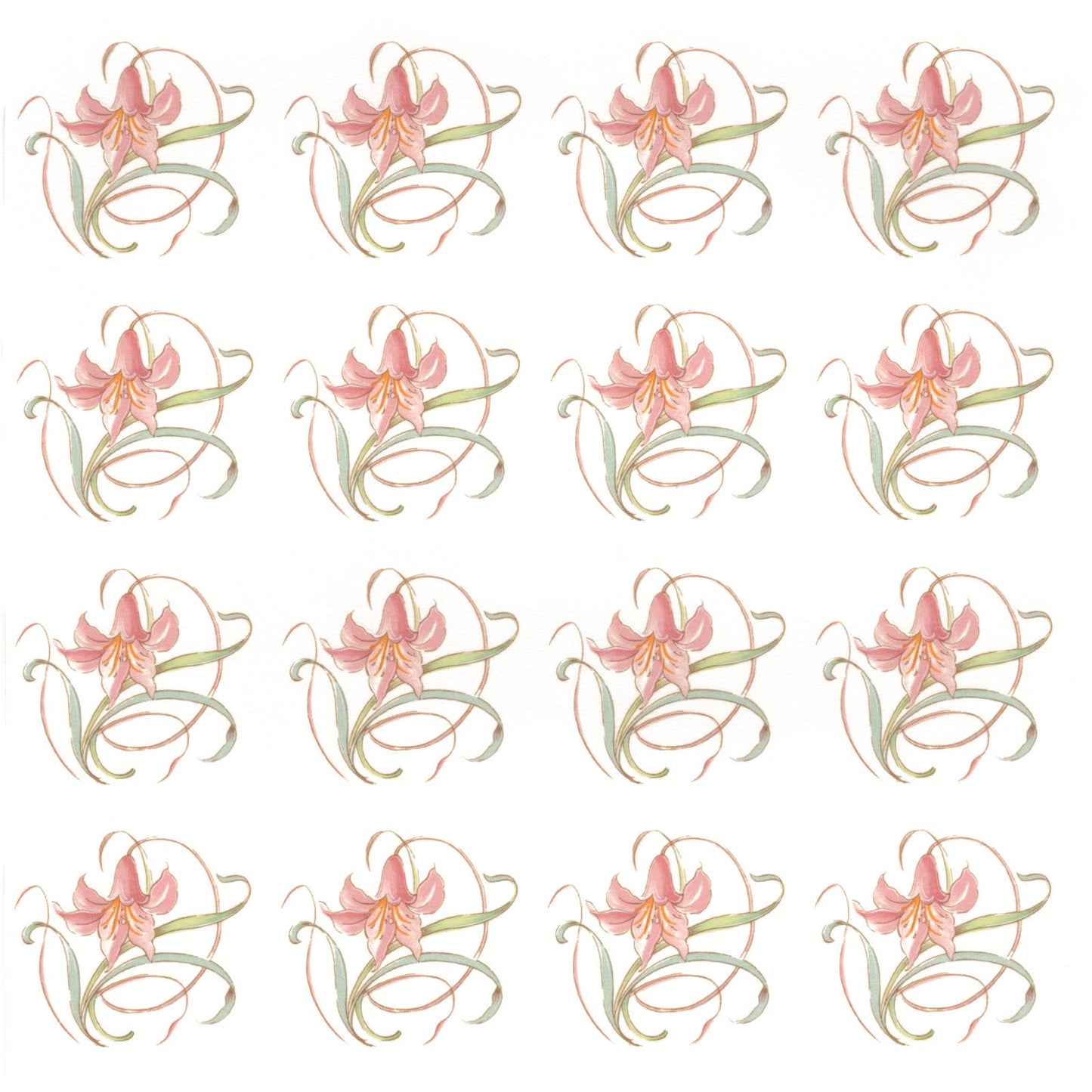 Flowers Peach Day Lily Overglaze Ceramic Decals