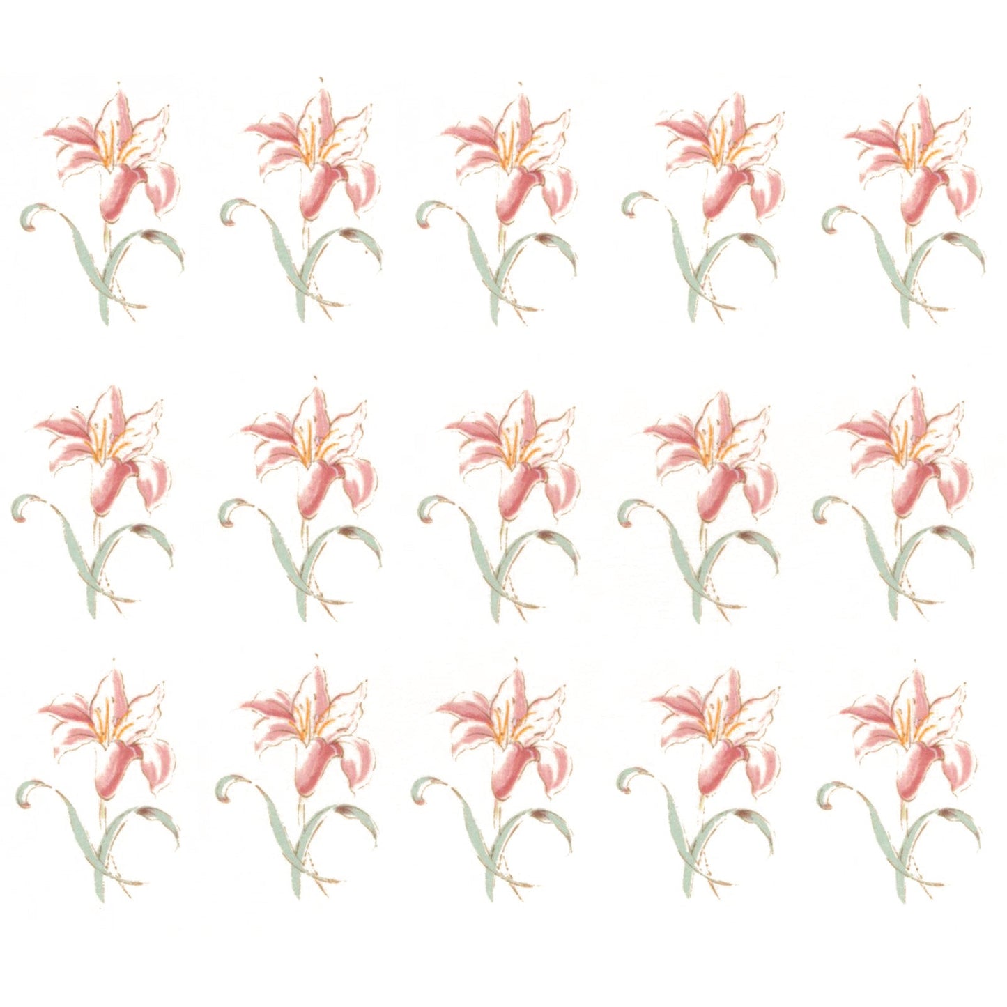 Flowers Peach Day Lily Overglaze Ceramic Decals