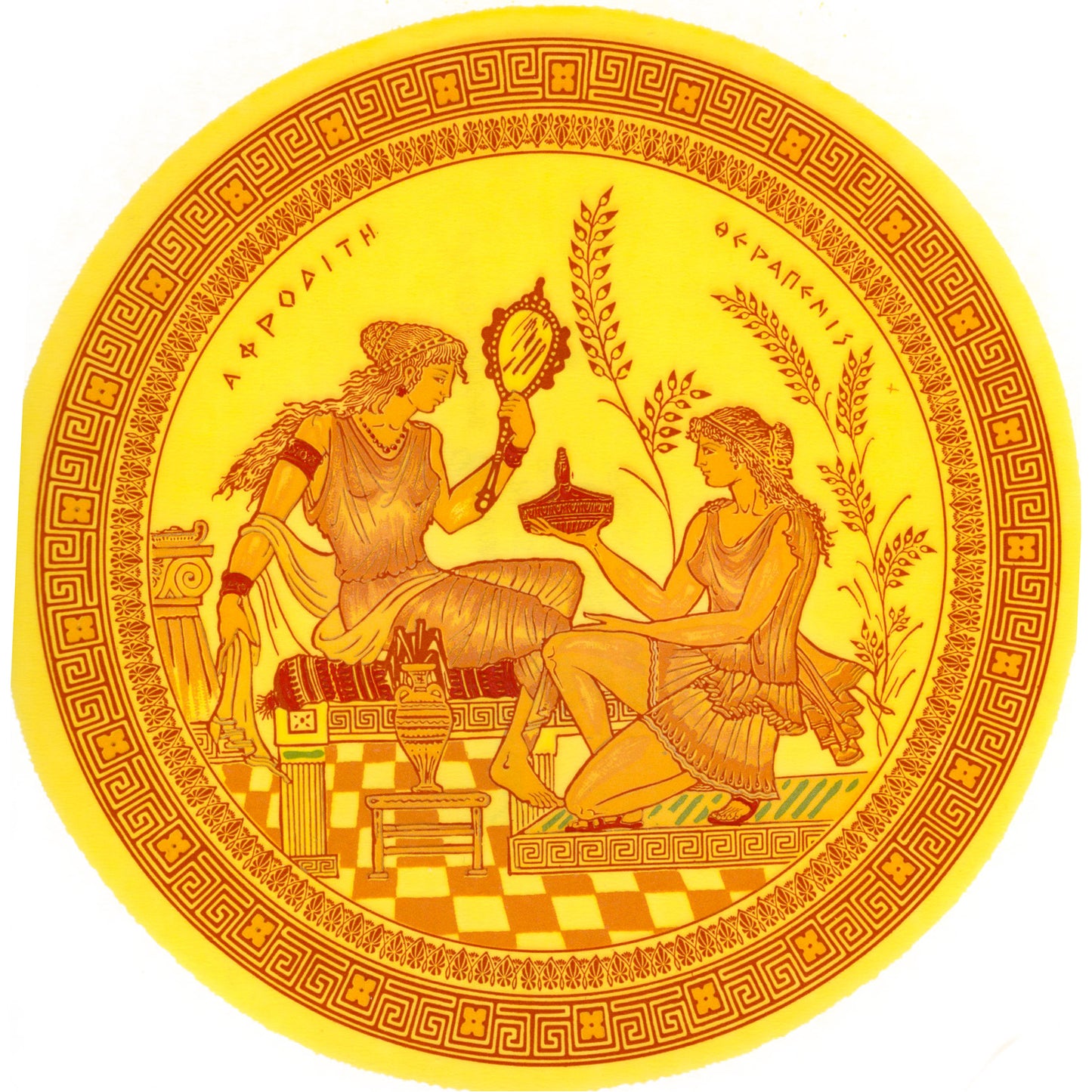 Gold Greek Plate Scenes Overglaze Ceramic Decals