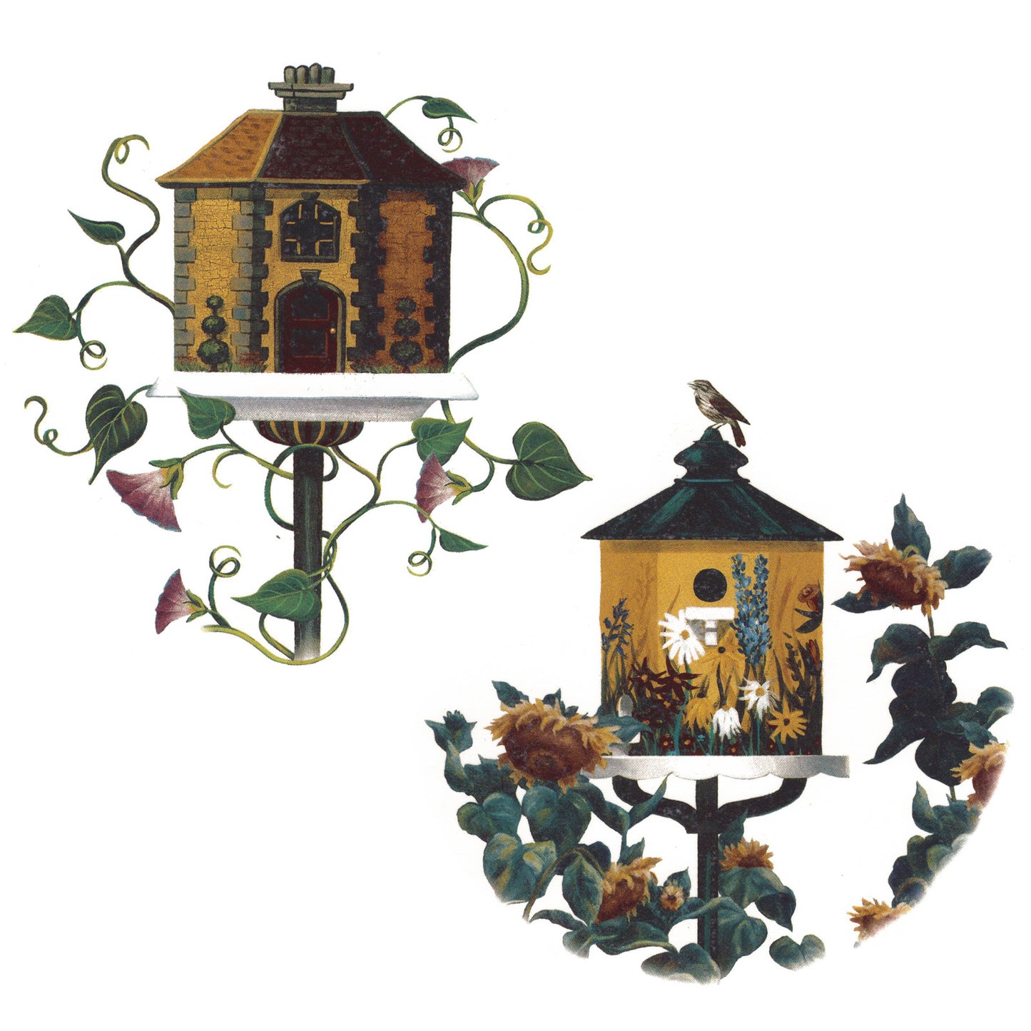 Birdhouses Overglaze Ceramic Decals
