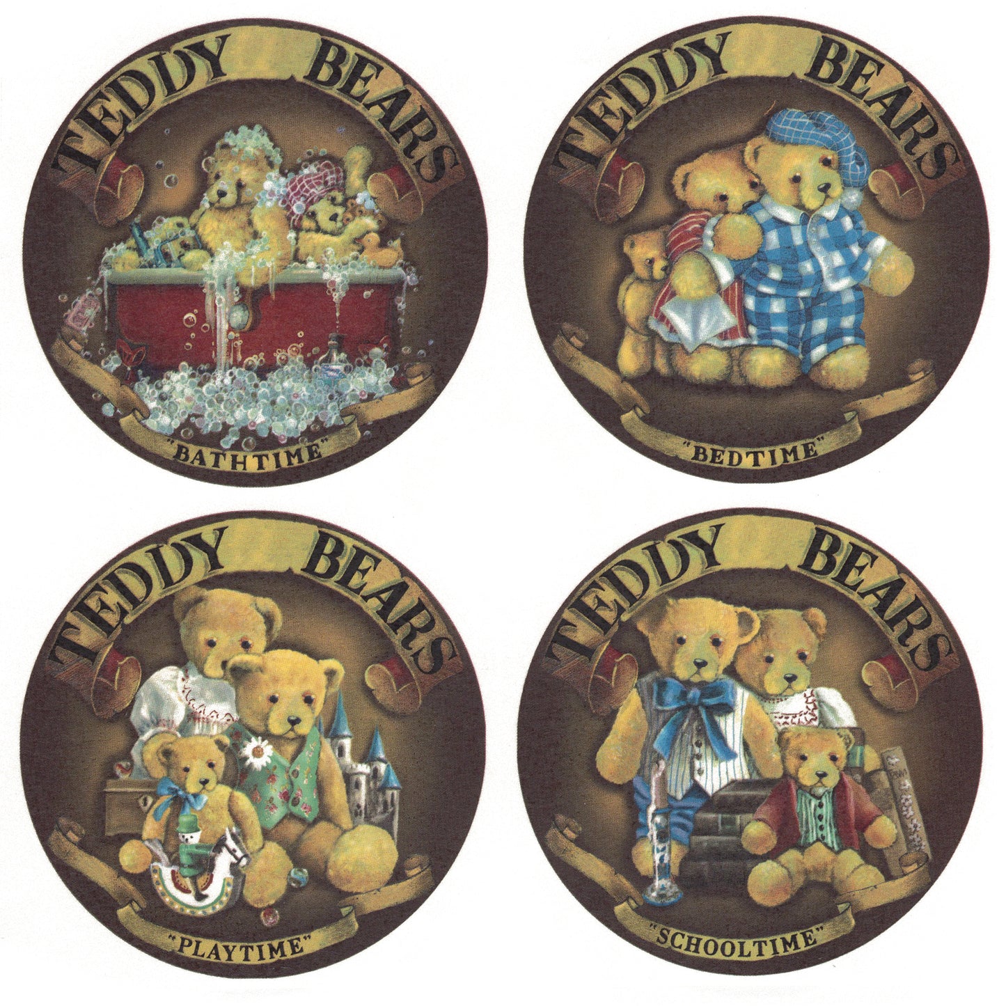 Happy Days Teddy Bears Overglaze Ceramic Decals