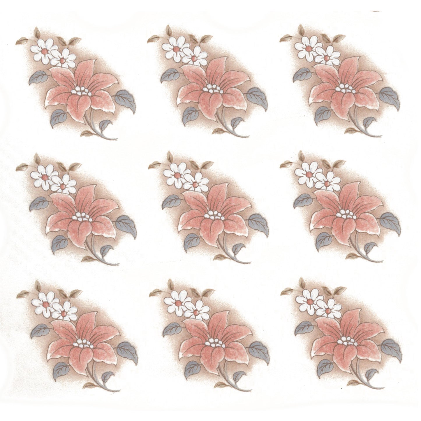 Flowers Clematis Pink Overglaze Ceramic Decals