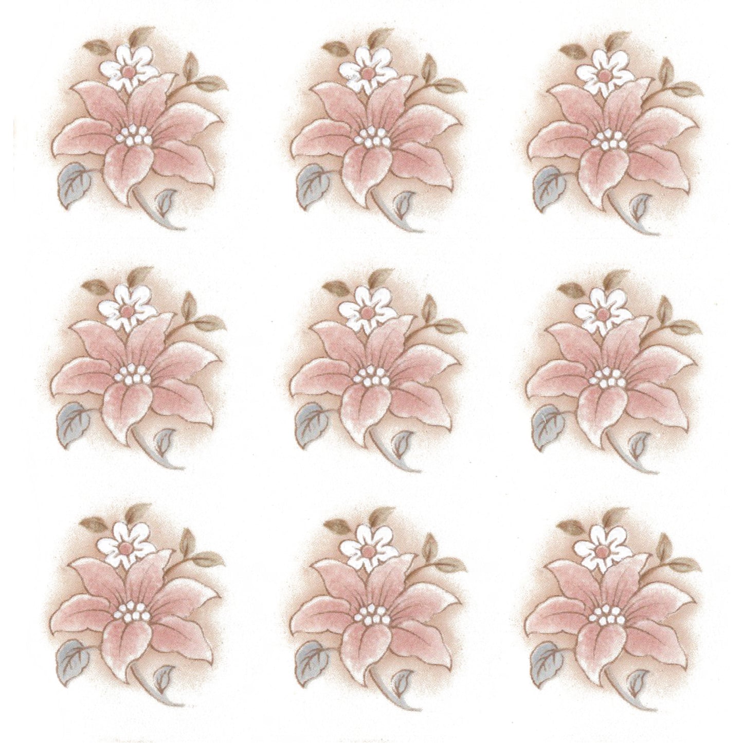 Flowers Clematis Pink Overglaze Ceramic Decals