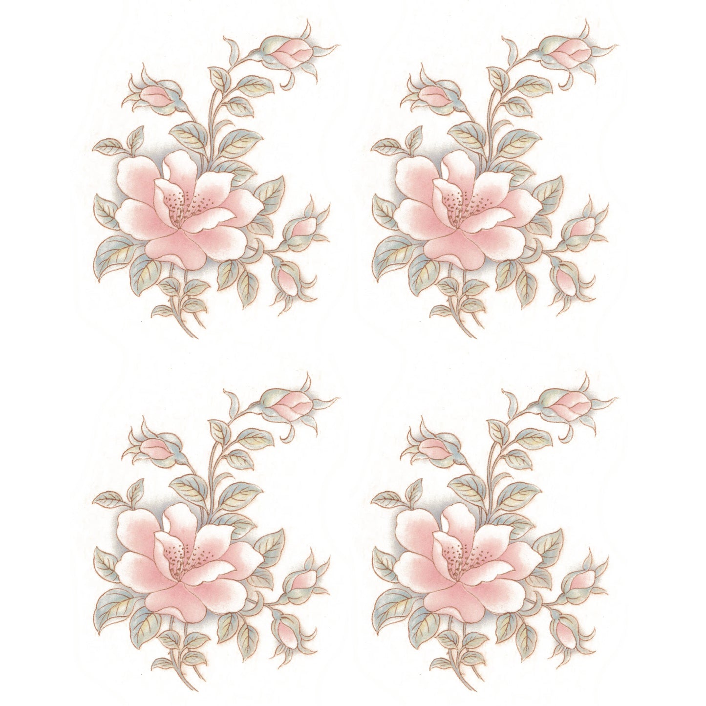 Flowers Geranium Contessa Peach Overglaze Ceramic Decals