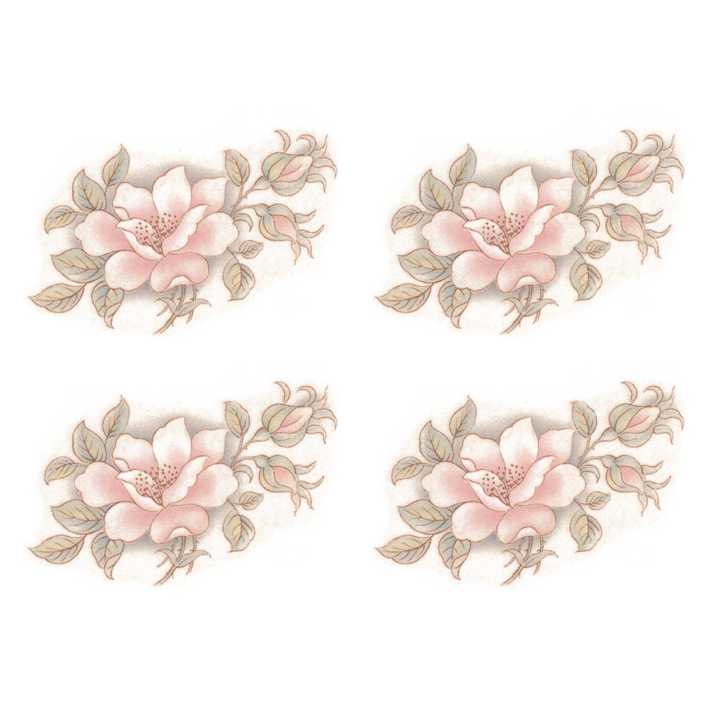 Flowers Geranium Contessa Peach Overglaze Ceramic Decals