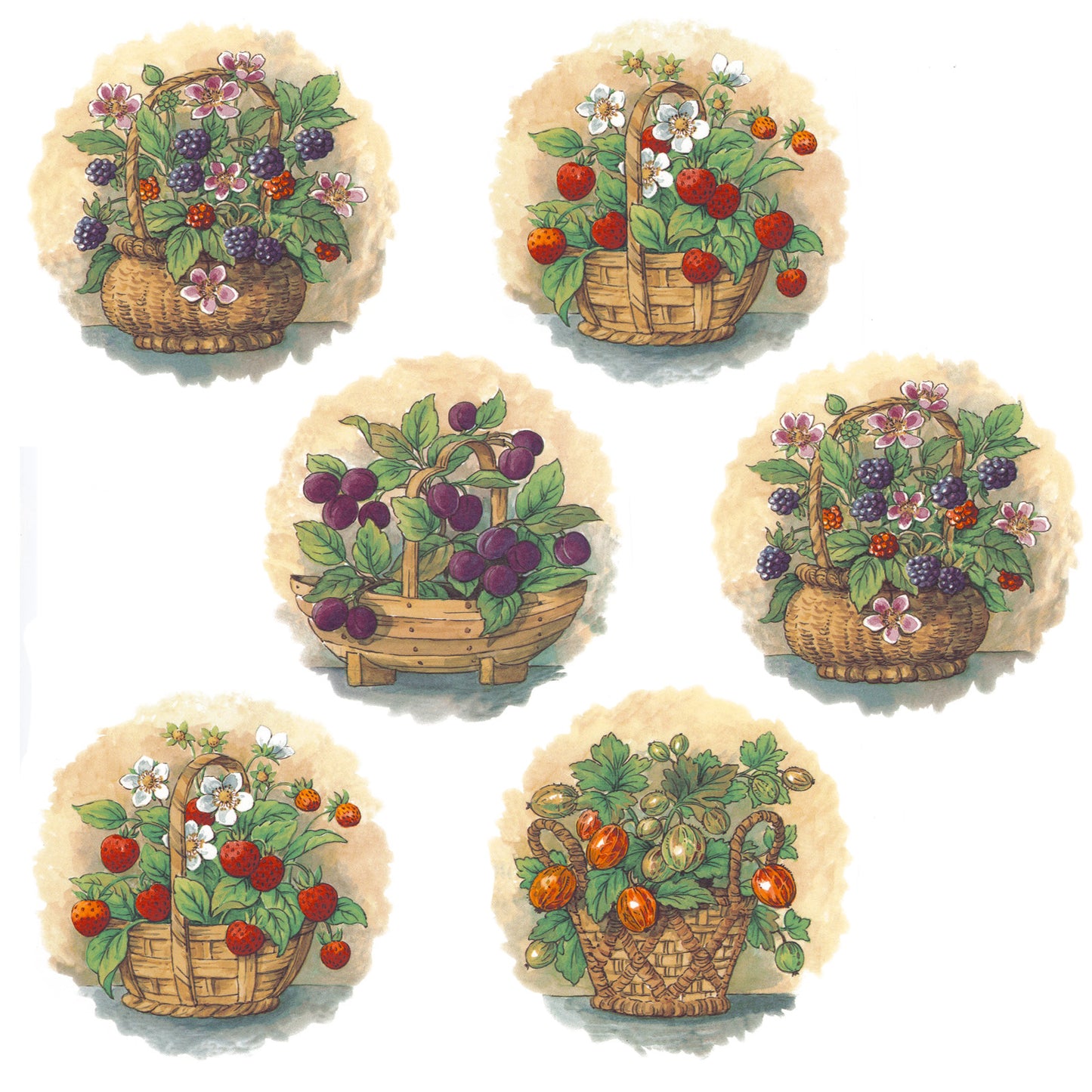 Wild Fruit Baskets Overglaze Ceramic Decals
