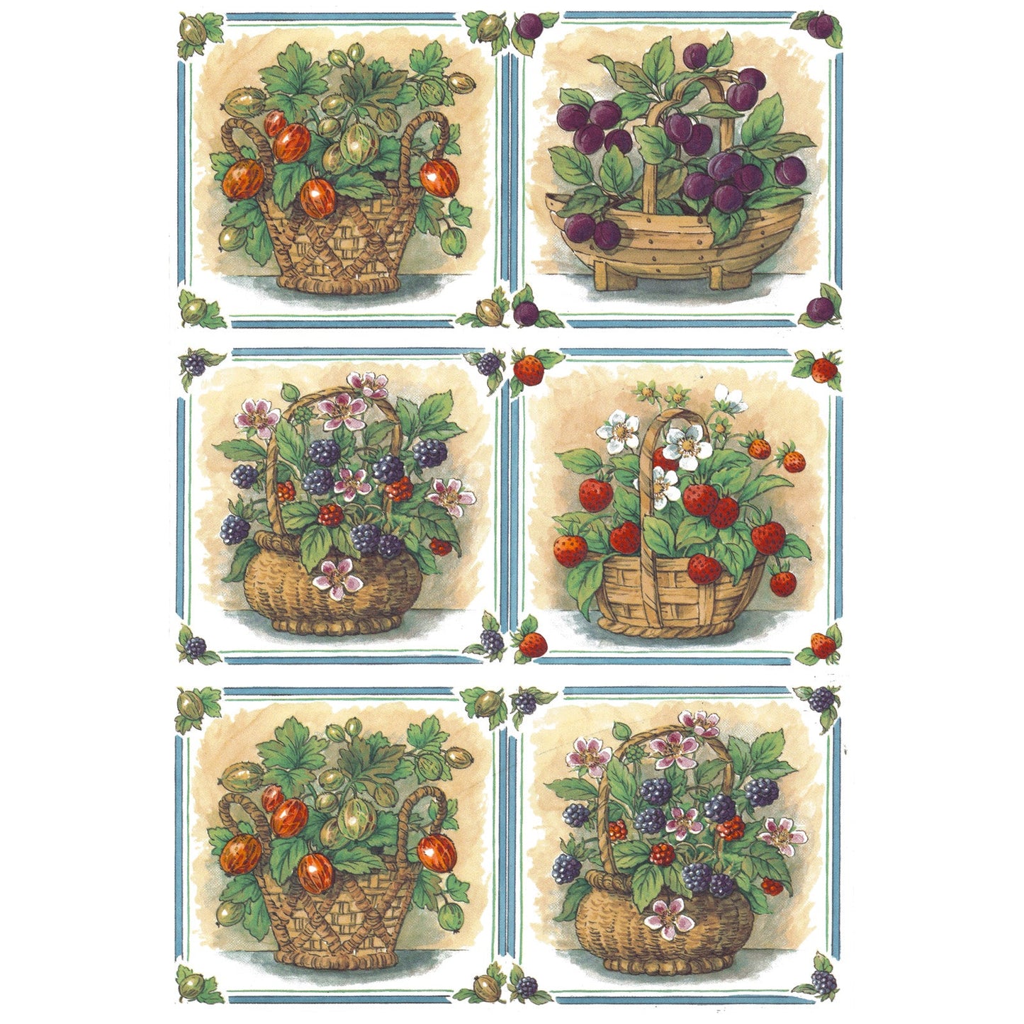 Wild Fruit Baskets Overglaze Ceramic Decals
