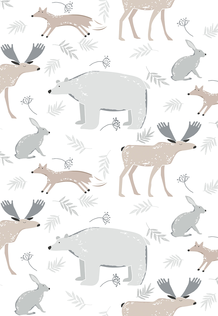 Allover Chintz Creatures of Alaska 9 x 13.5 Inch Overglaze Ceramic Decal Sheet